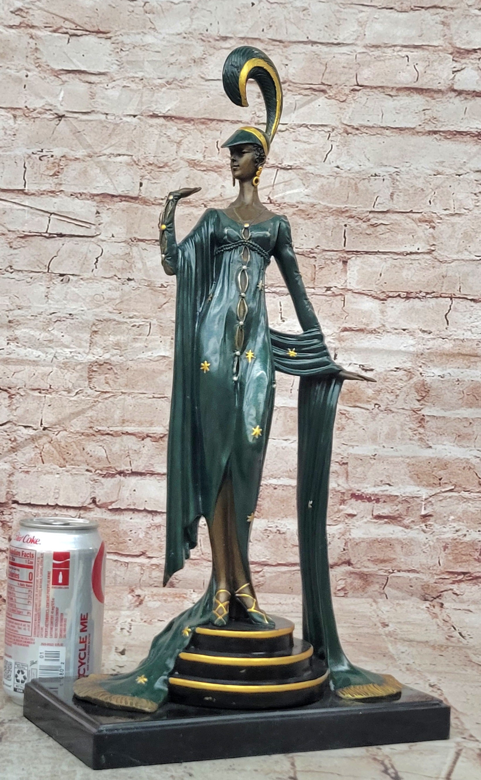 French Moulin rouge Broadway Show Girl Collector Memorabilia Bronze Sculpture