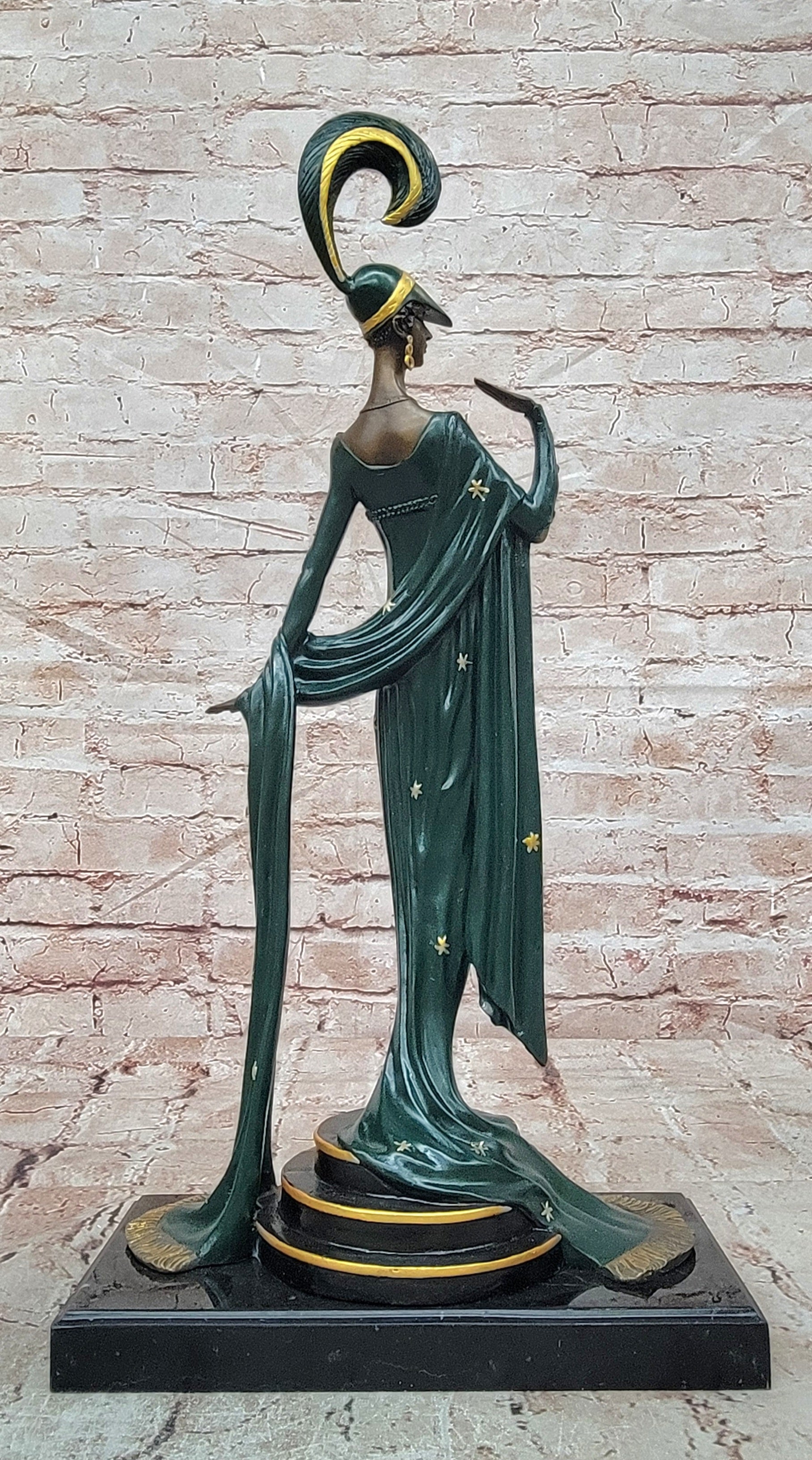 French Moulin rouge Broadway Show Girl Collector Memorabilia Bronze Sculpture