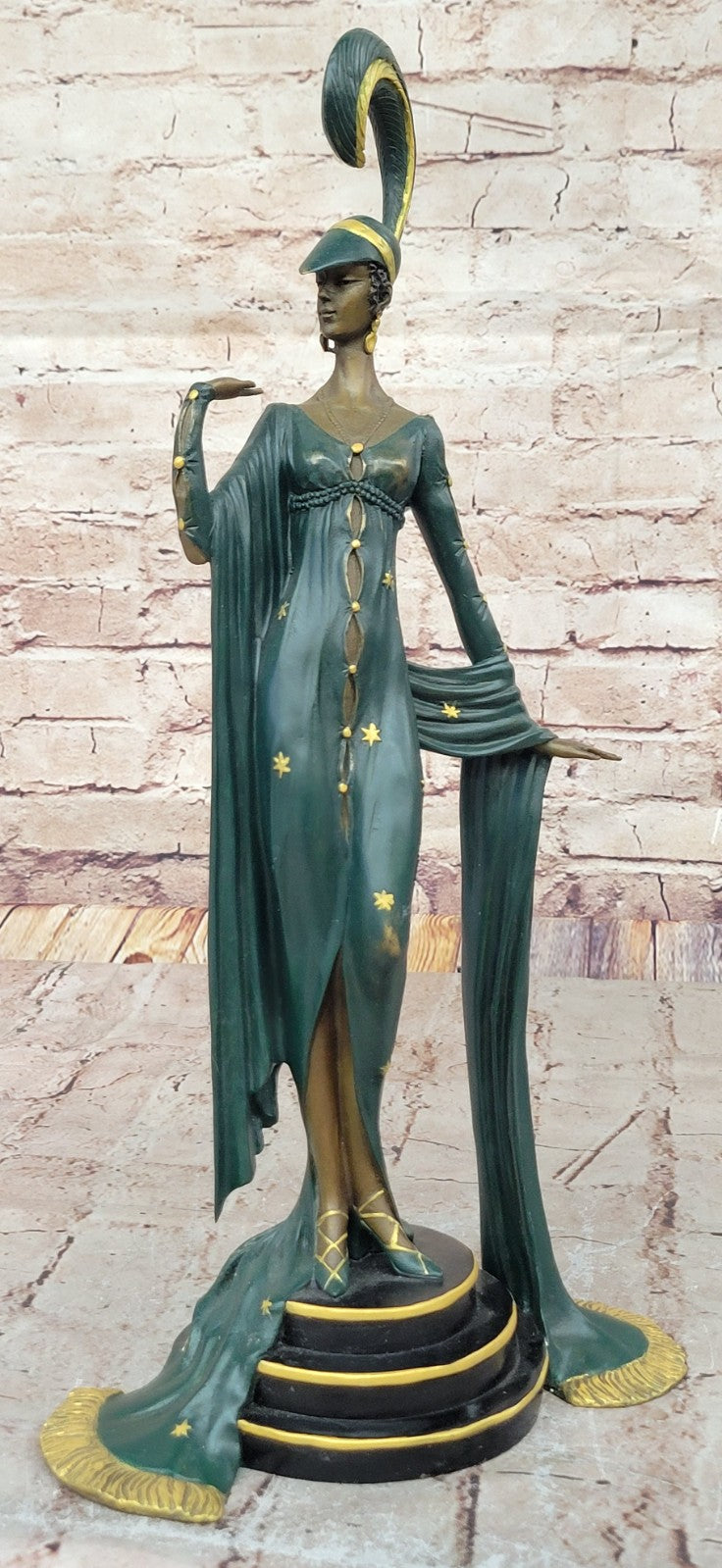 French Moulin rouge Broadway Show Girl Collector Memorabilia Bronze Sculpture