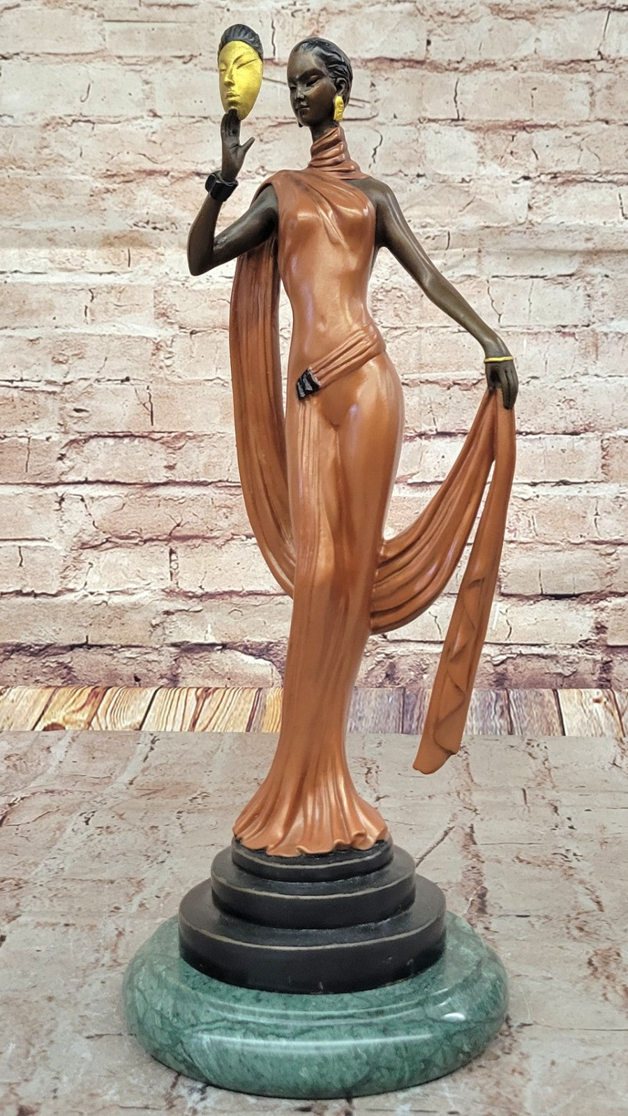 Art Deco Lady Statue - Female Dancer Sculpture Revue Dancer - Bronze Figurine Sale