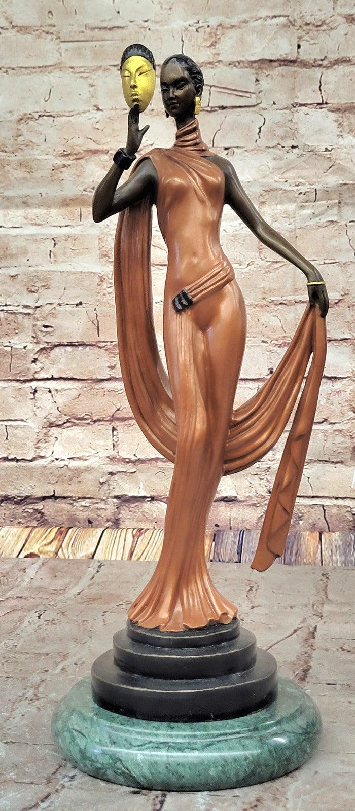 Art Deco Lady Statue - Female Dancer Sculpture Revue Dancer - Bronze Figurine Sale