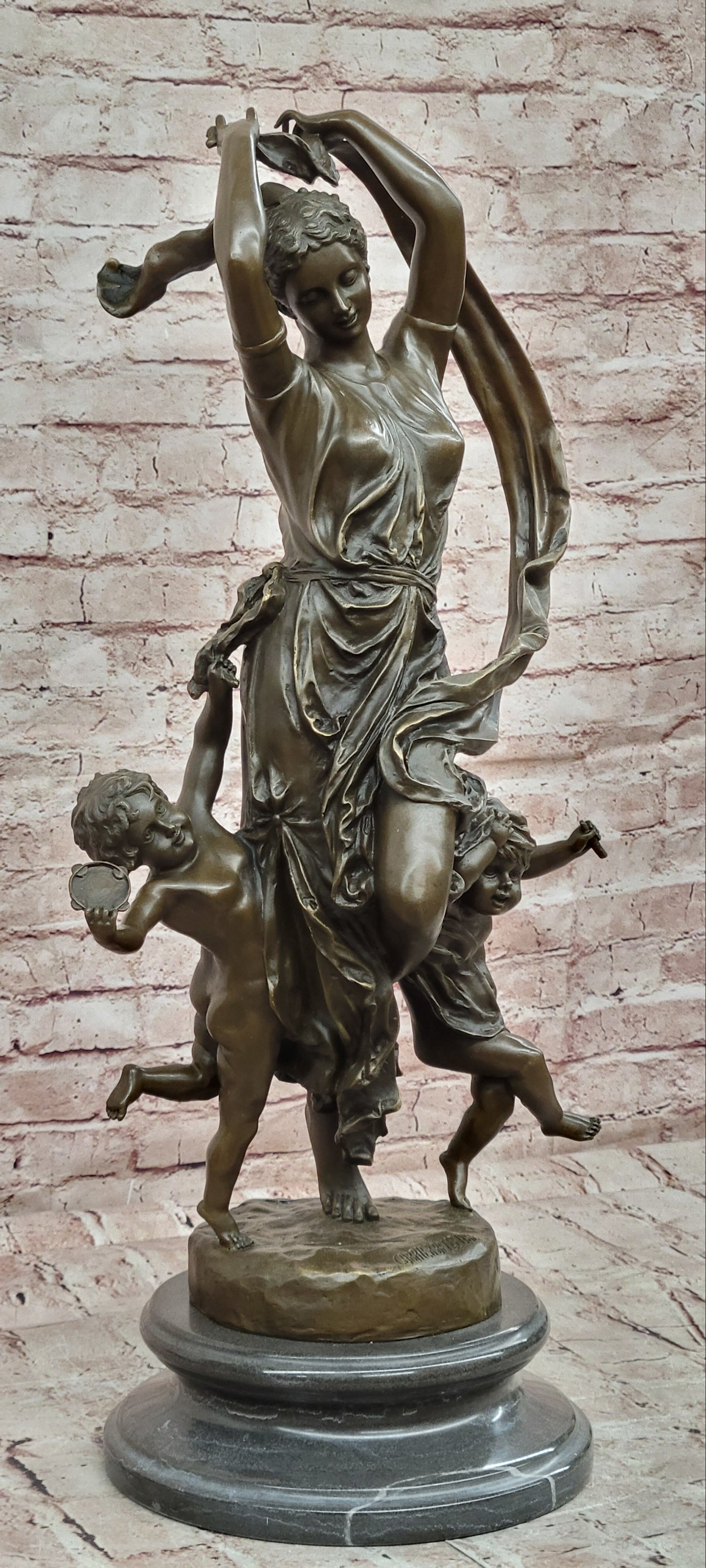 Carrier Belleuse Huge French Bronze Festival Sculpture Gallery Edition