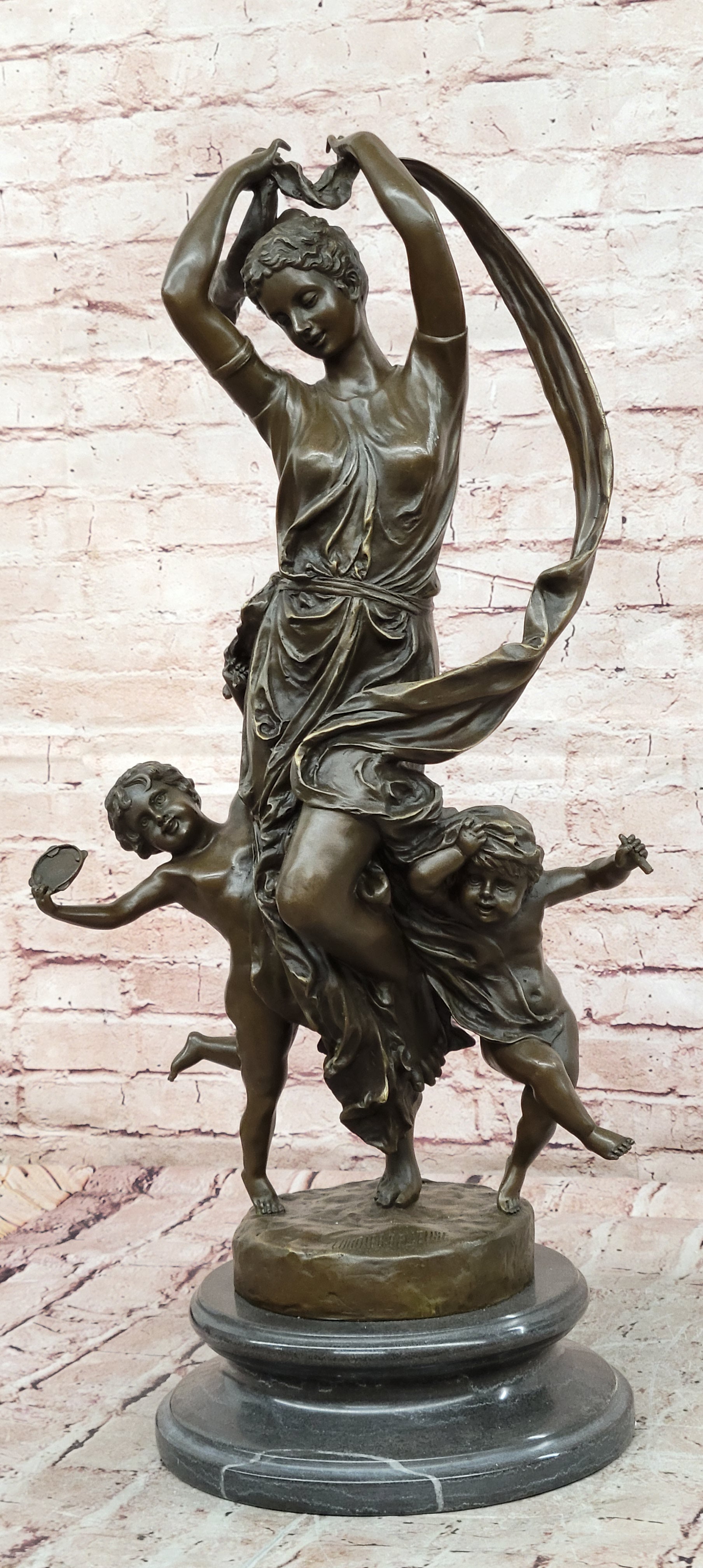Carrier Belleuse Huge French Bronze Festival Sculpture Gallery Edition
