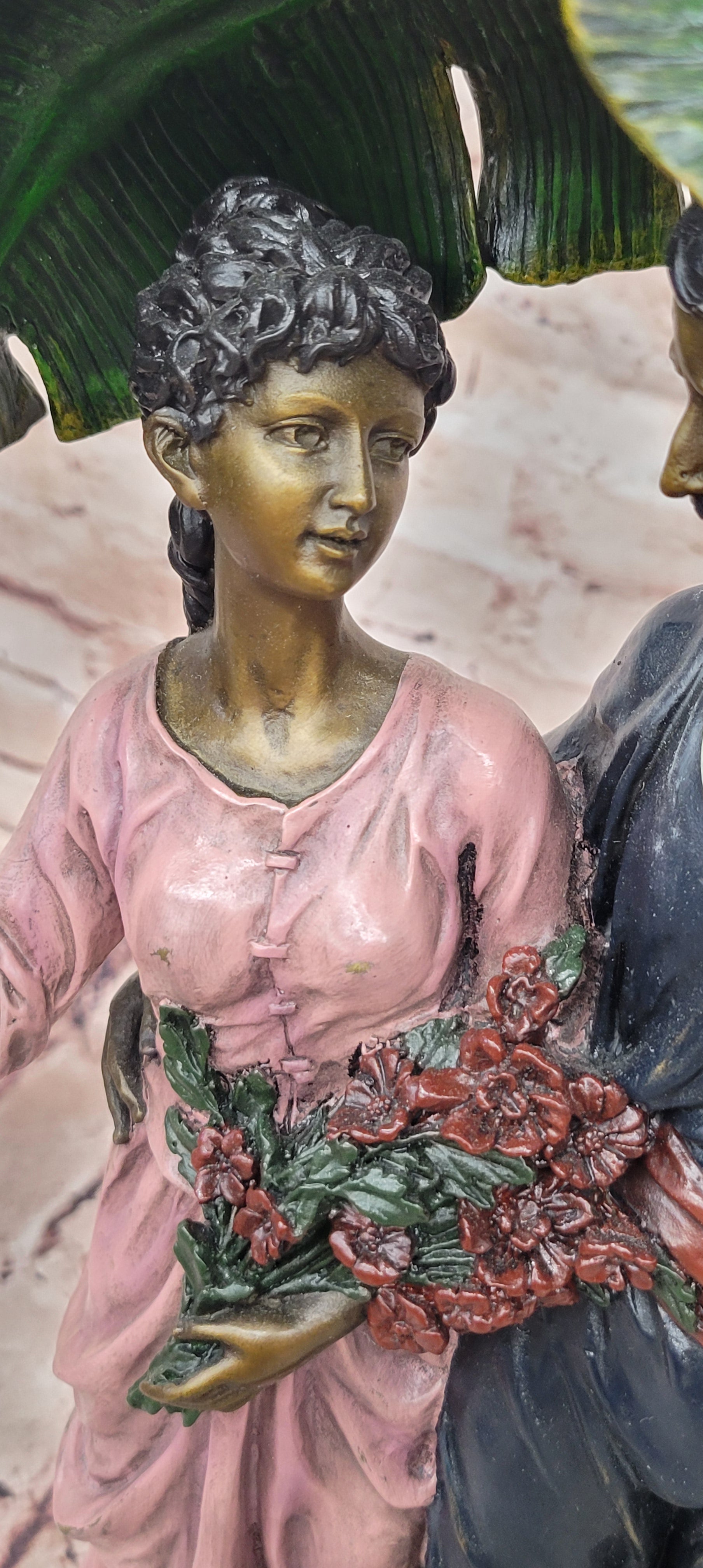 Belleuse Bronze Couple Statue Special Patina Romantic Fine Art Figurine