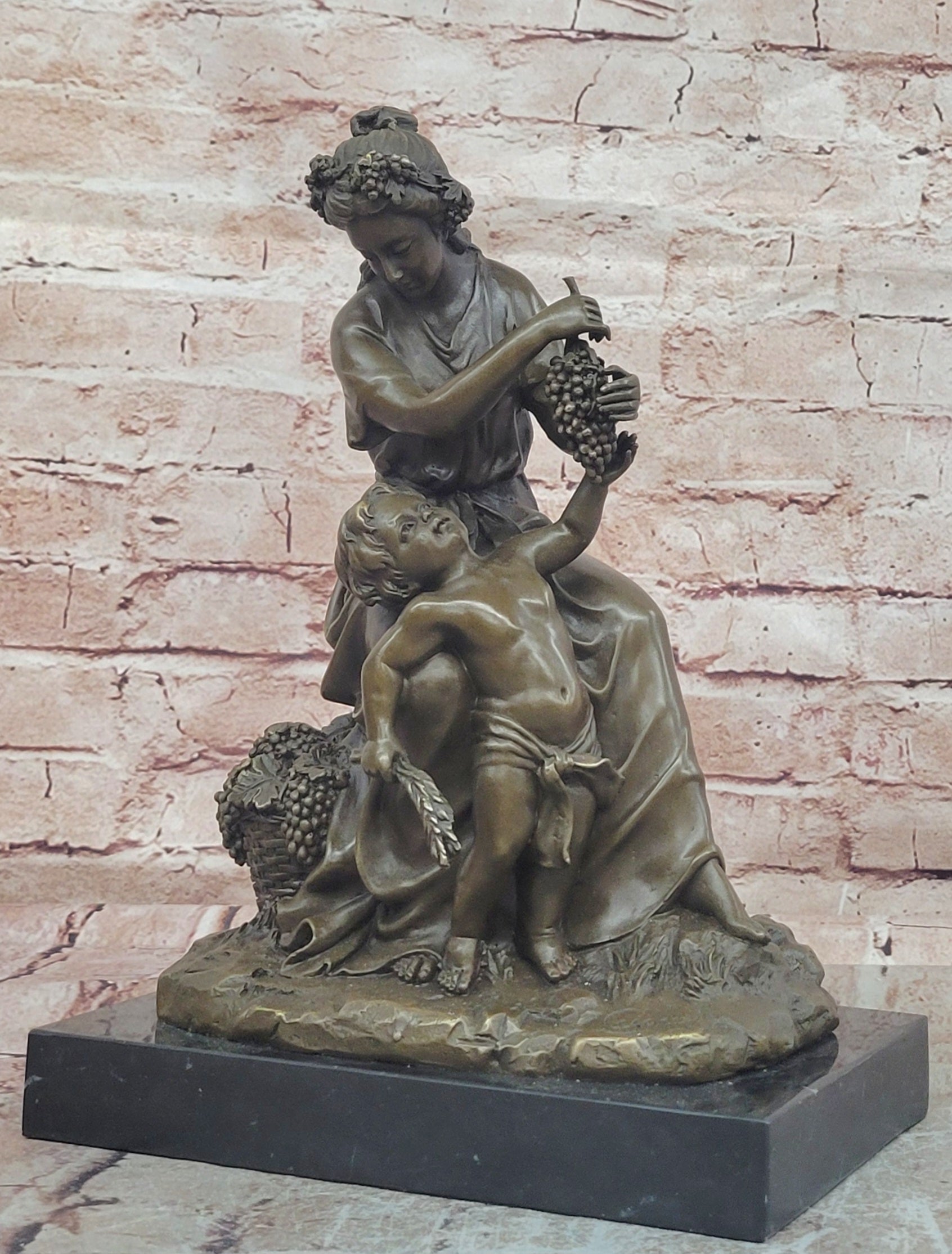 Museum Quality Mother with Child Bronze Statue Lost Wax Fine Art Gift
