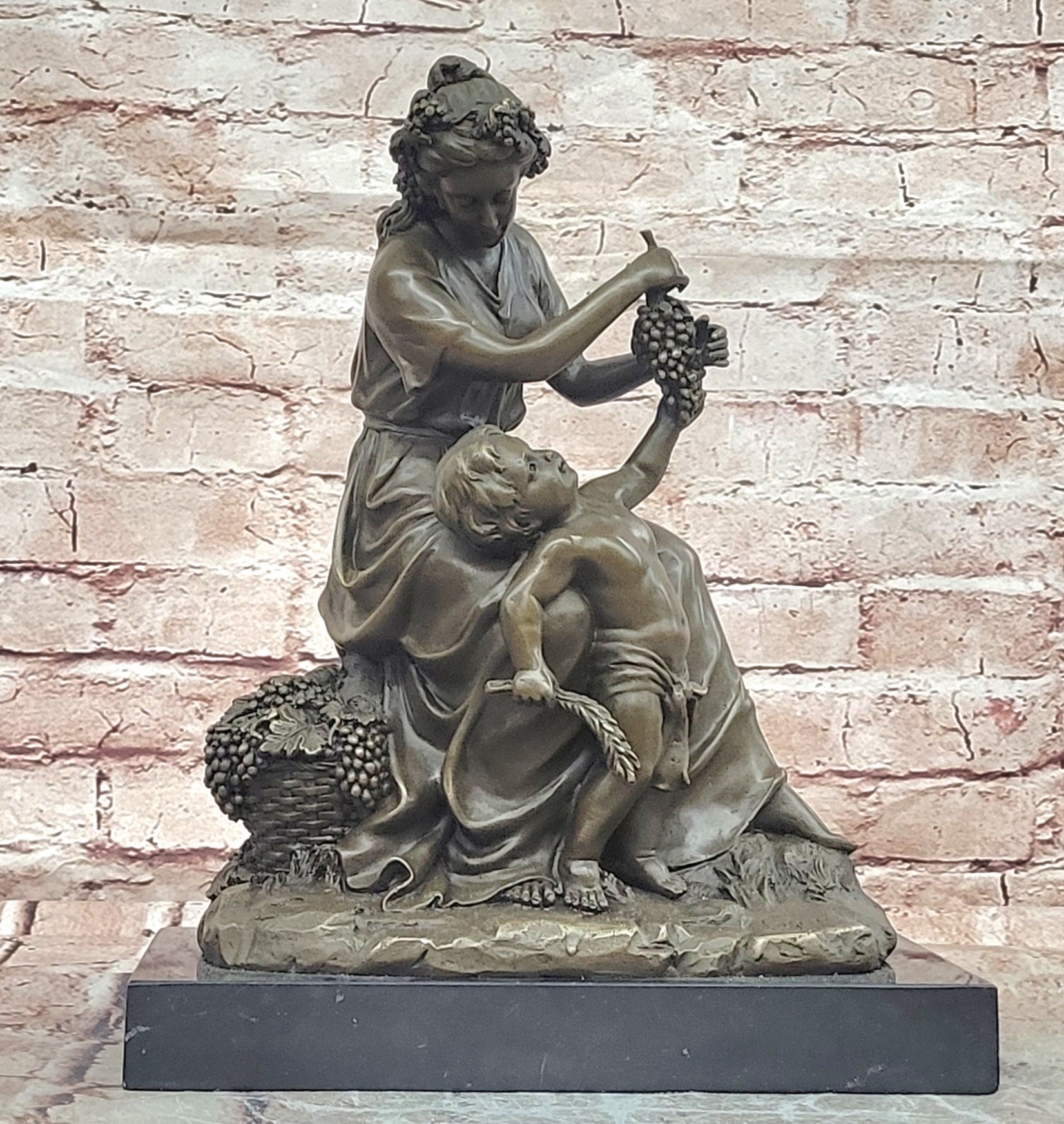 Museum Quality Mother with Child Bronze Statue Lost Wax Fine Art Gift