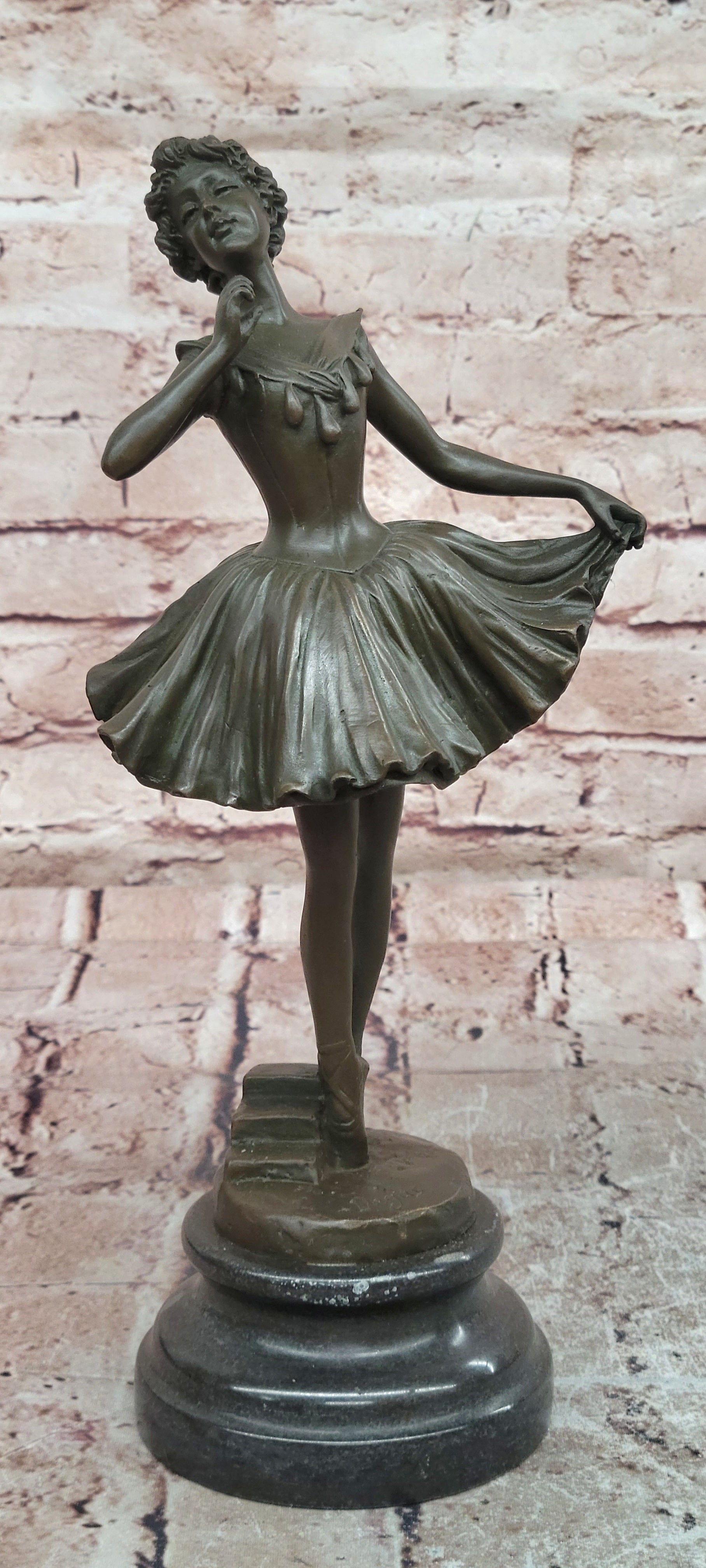 Fine Art Bronze Ballerina Dancer Sculpture Degas Style Hot Cast Figurine Decor