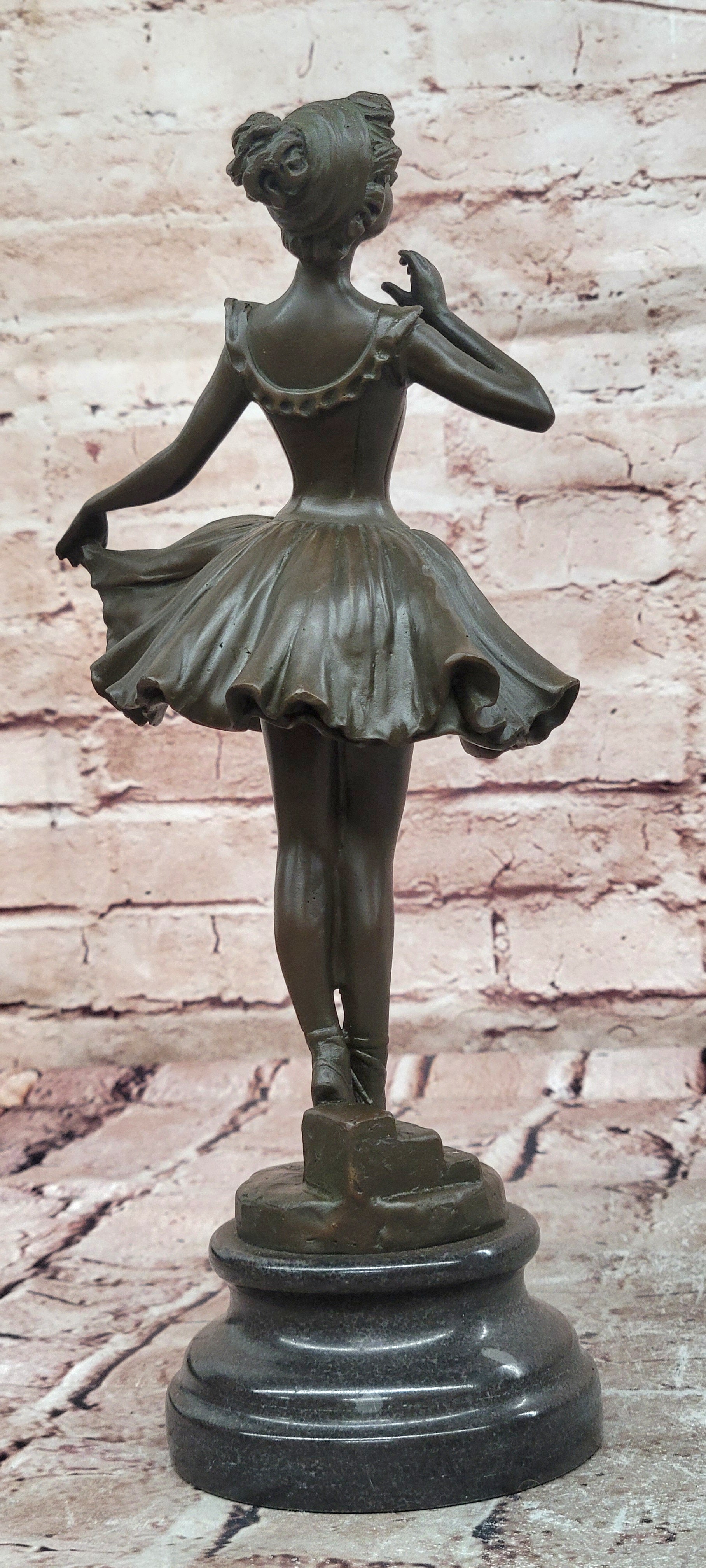 Fine Art Bronze Ballerina Dancer Sculpture Degas Style Hot Cast Figurine Decor