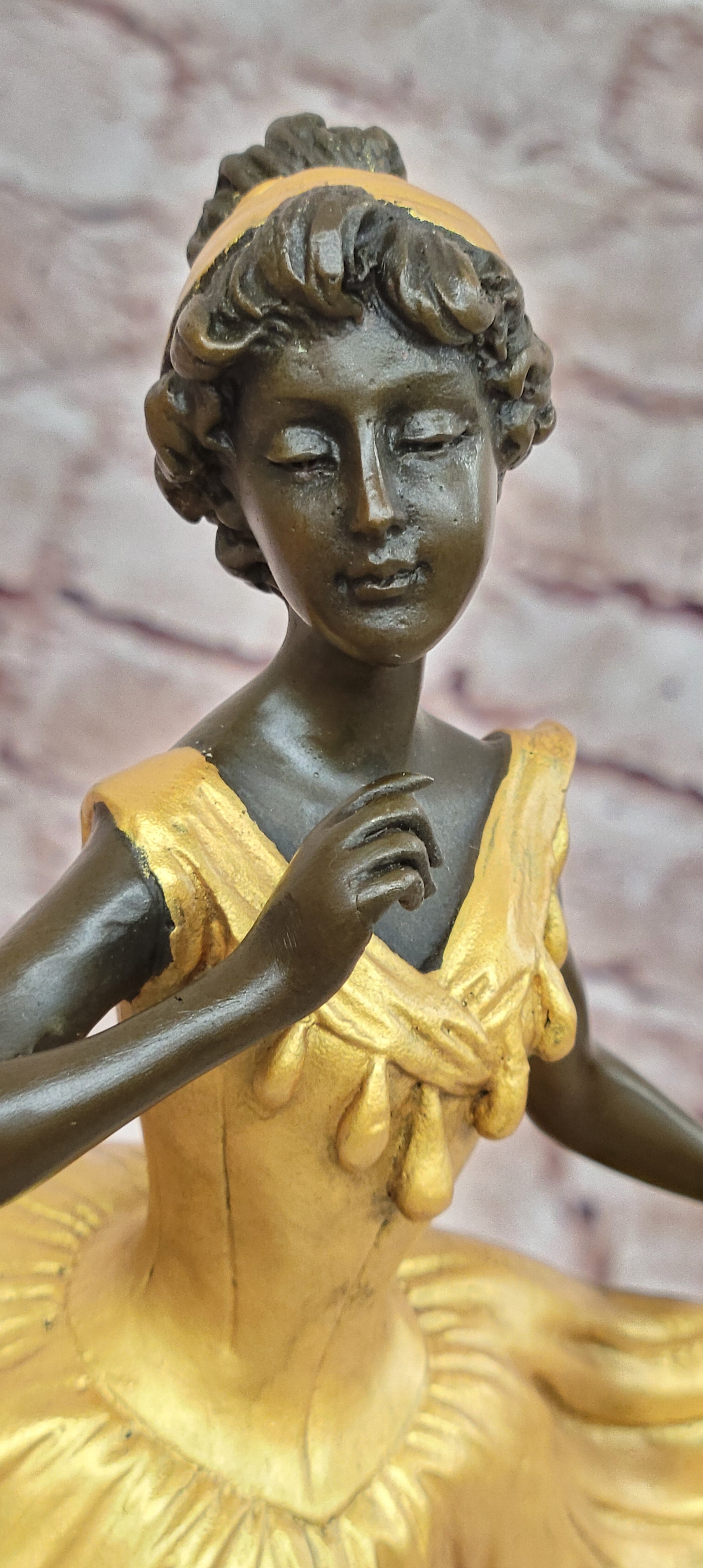 Degas Style Bronze Ballerina Figurine Dance Studio Fine Art Collectible Statue