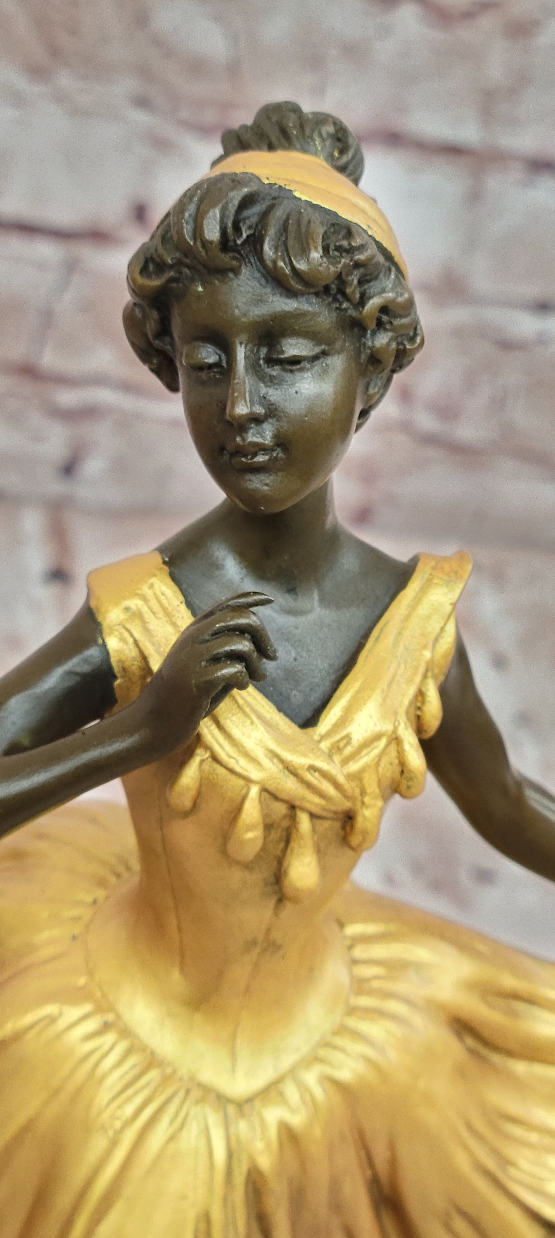 Degas Style Bronze Ballerina Figurine Dance Studio Fine Art Collectible Statue