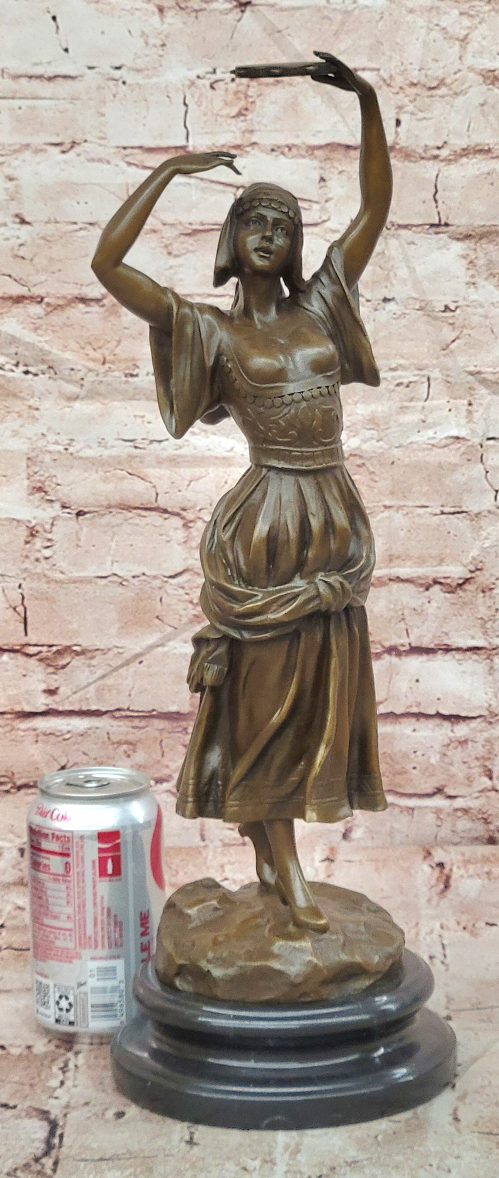 Signed Bronze Turkish Dancer Sculpture Fine Art Collectible Statue Decor