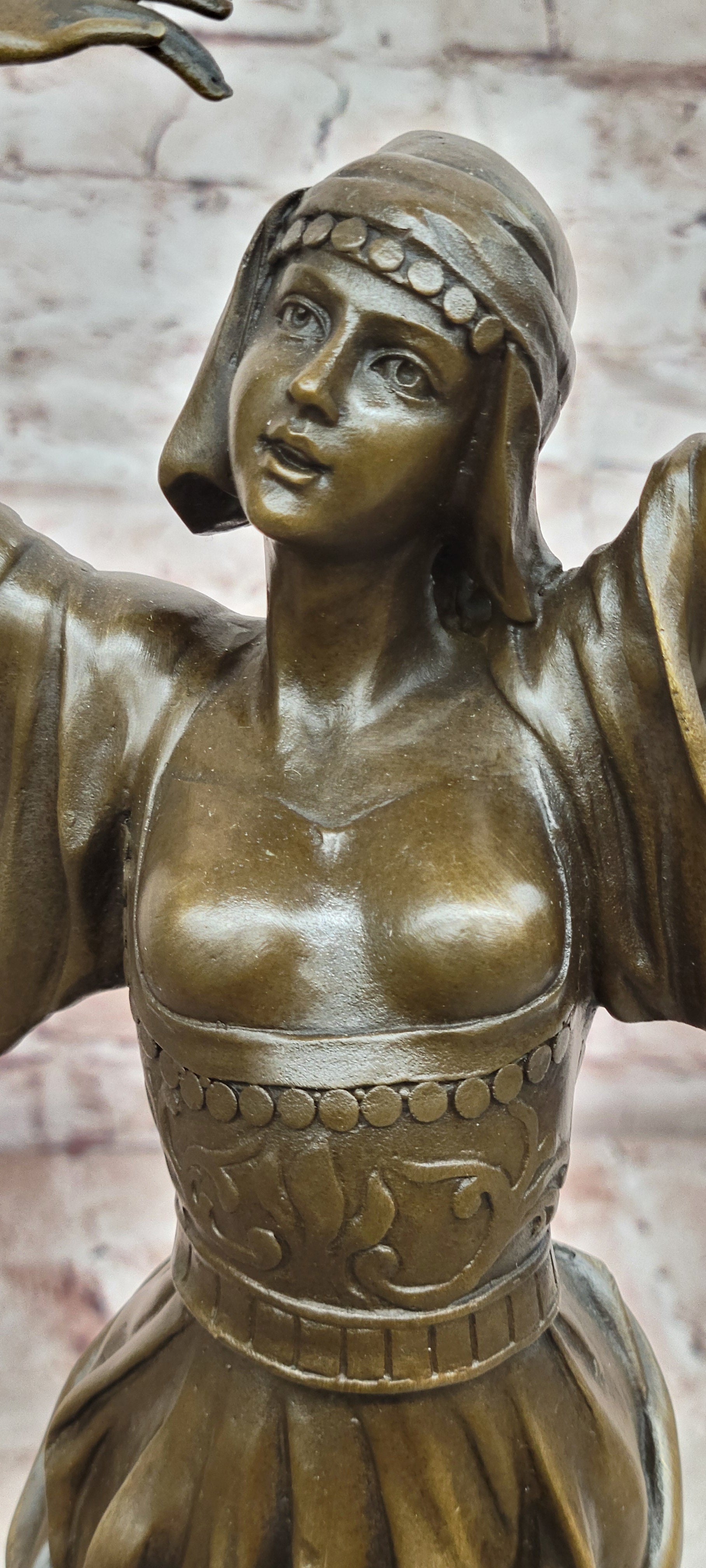 Signed Bronze Turkish Dancer Sculpture Fine Art Collectible Statue Decor