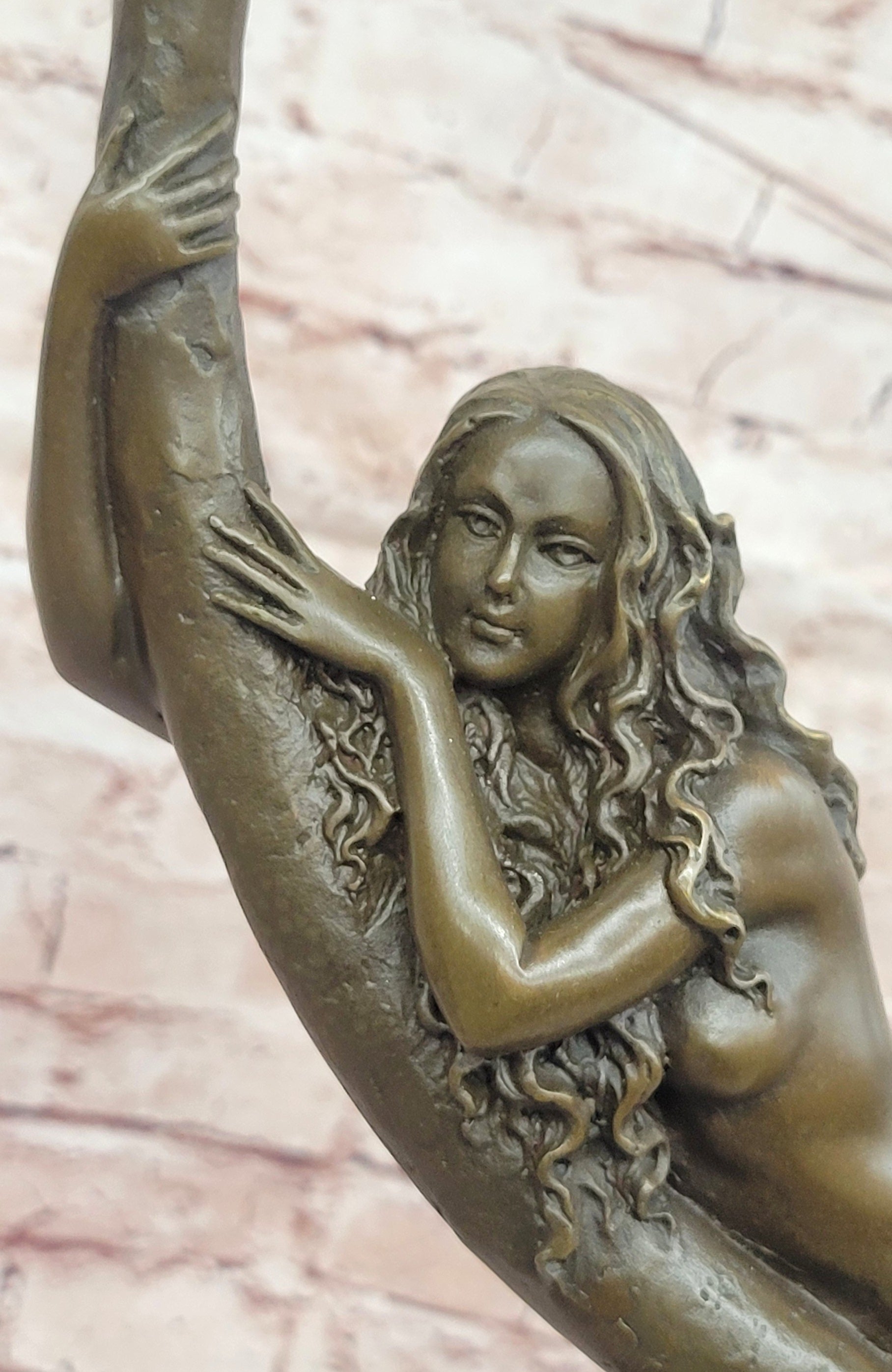 Handcrafted Milo Bronze Mermaid on Moon Lost Wax Hot Cast Gallery Edition