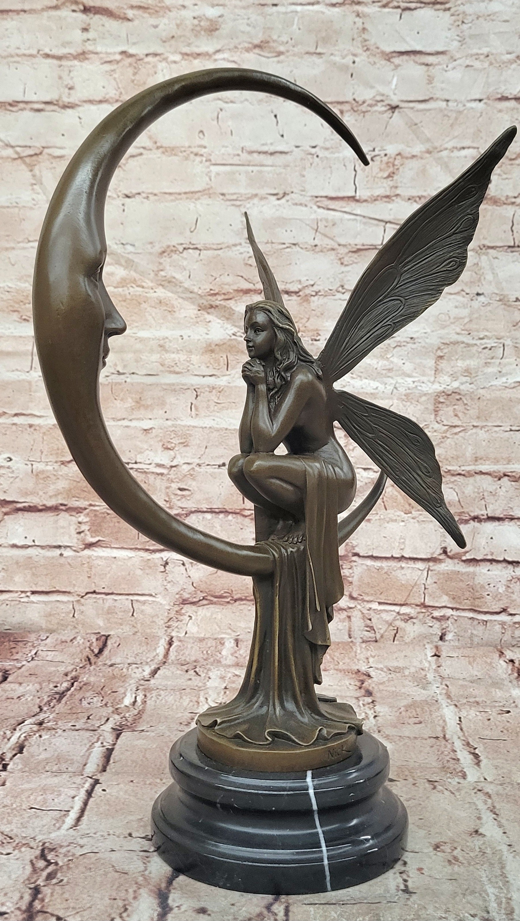 Bronze Celestial Dream Fairy Figurine Signed Mario Nick Fantasy Sculpture