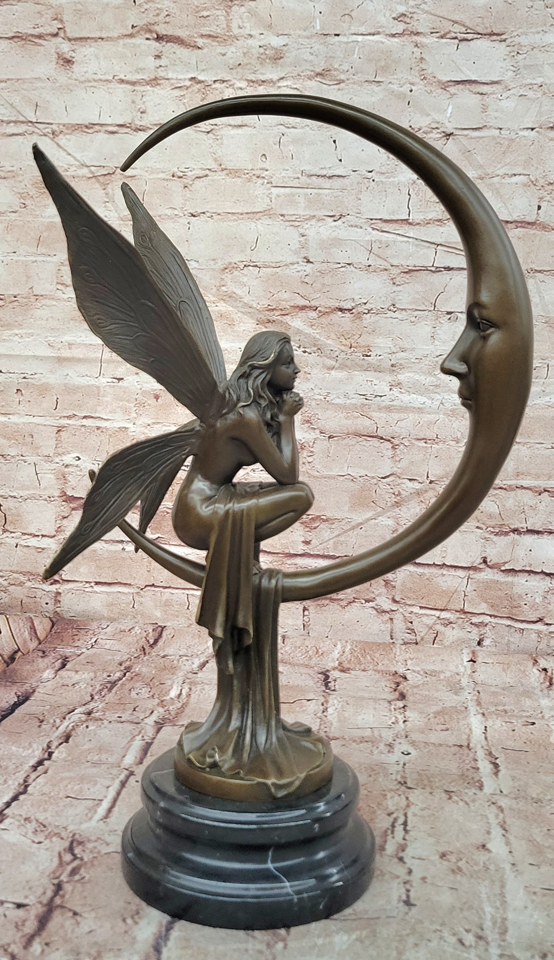 Bronze Celestial Dream Fairy Figurine Signed Mario Nick Fantasy Sculpture