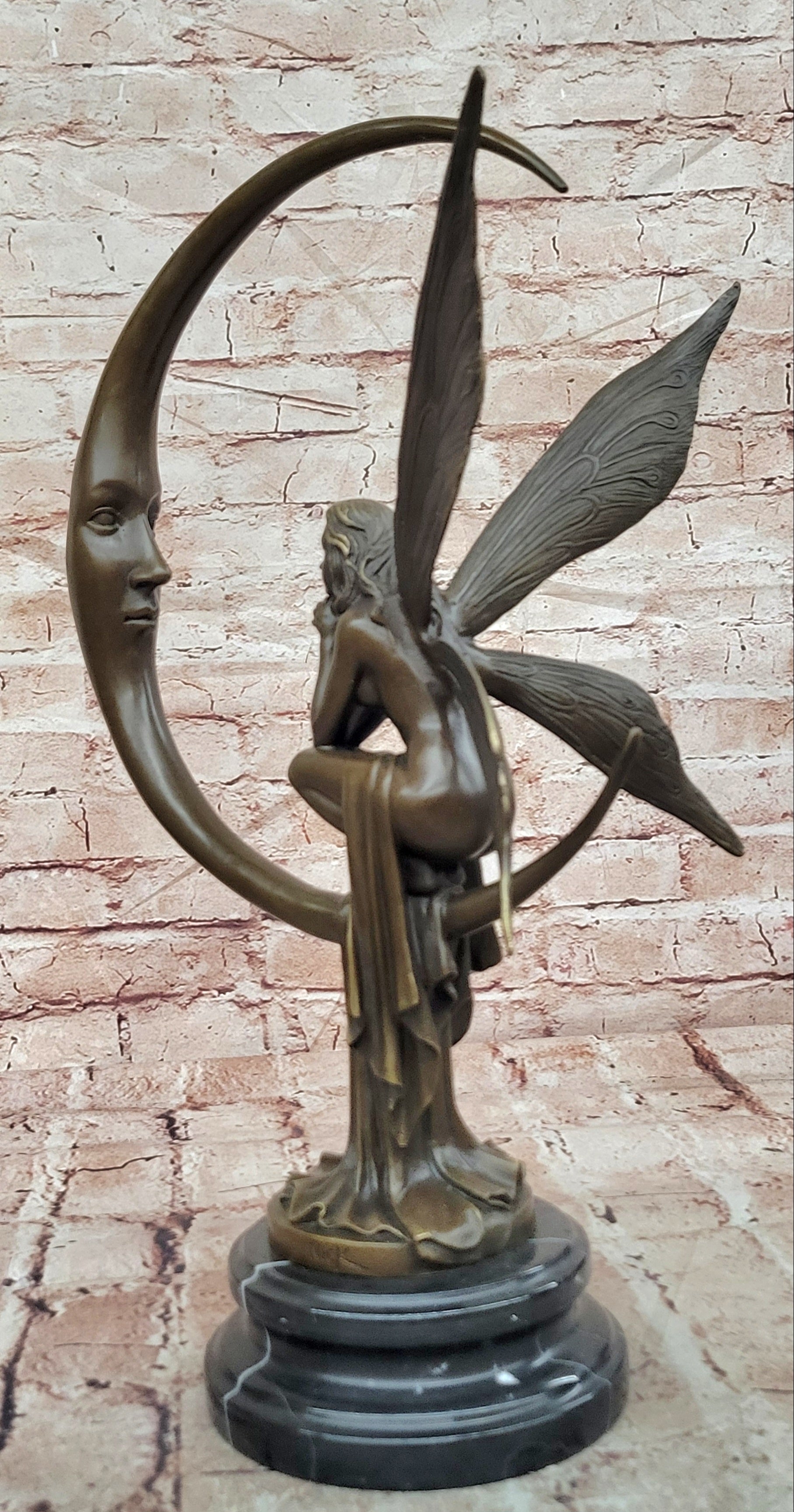 Bronze Celestial Dream Fairy Figurine Signed Mario Nick Fantasy Sculpture