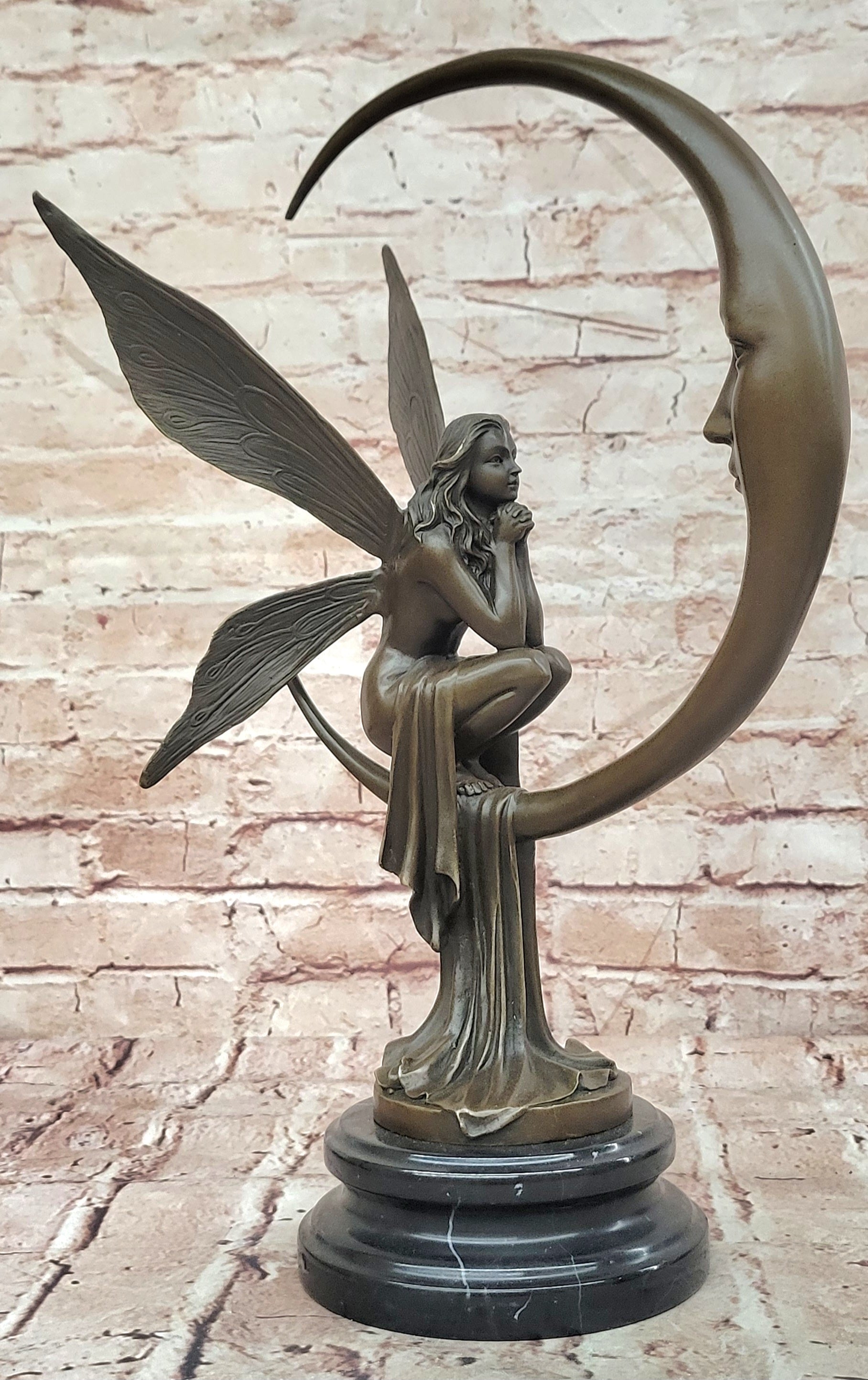 Bronze Celestial Dream Fairy Figurine Signed Mario Nick Fantasy Sculpture