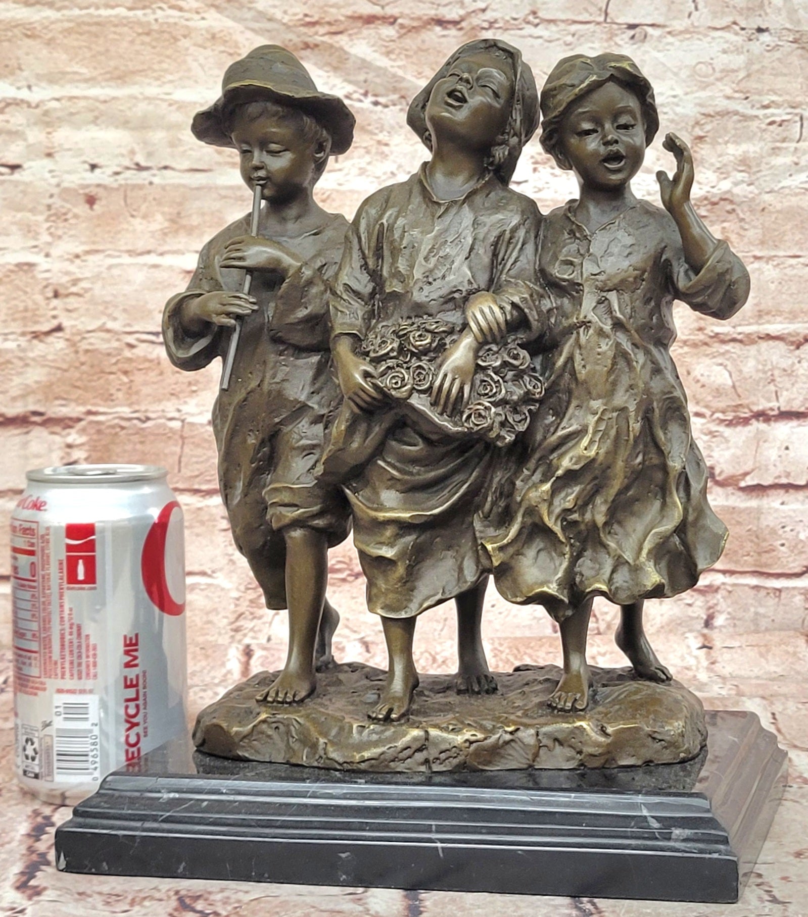 Cesaro Bronze Children Music Sculpture Museum Quality Fine Art Statue Gift