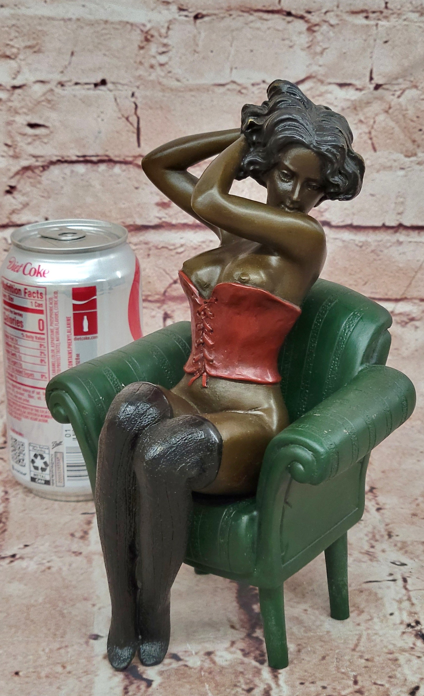 Milo Bronze Lady on Chair Figurine Museum Quality Fine Art Collectible Statue