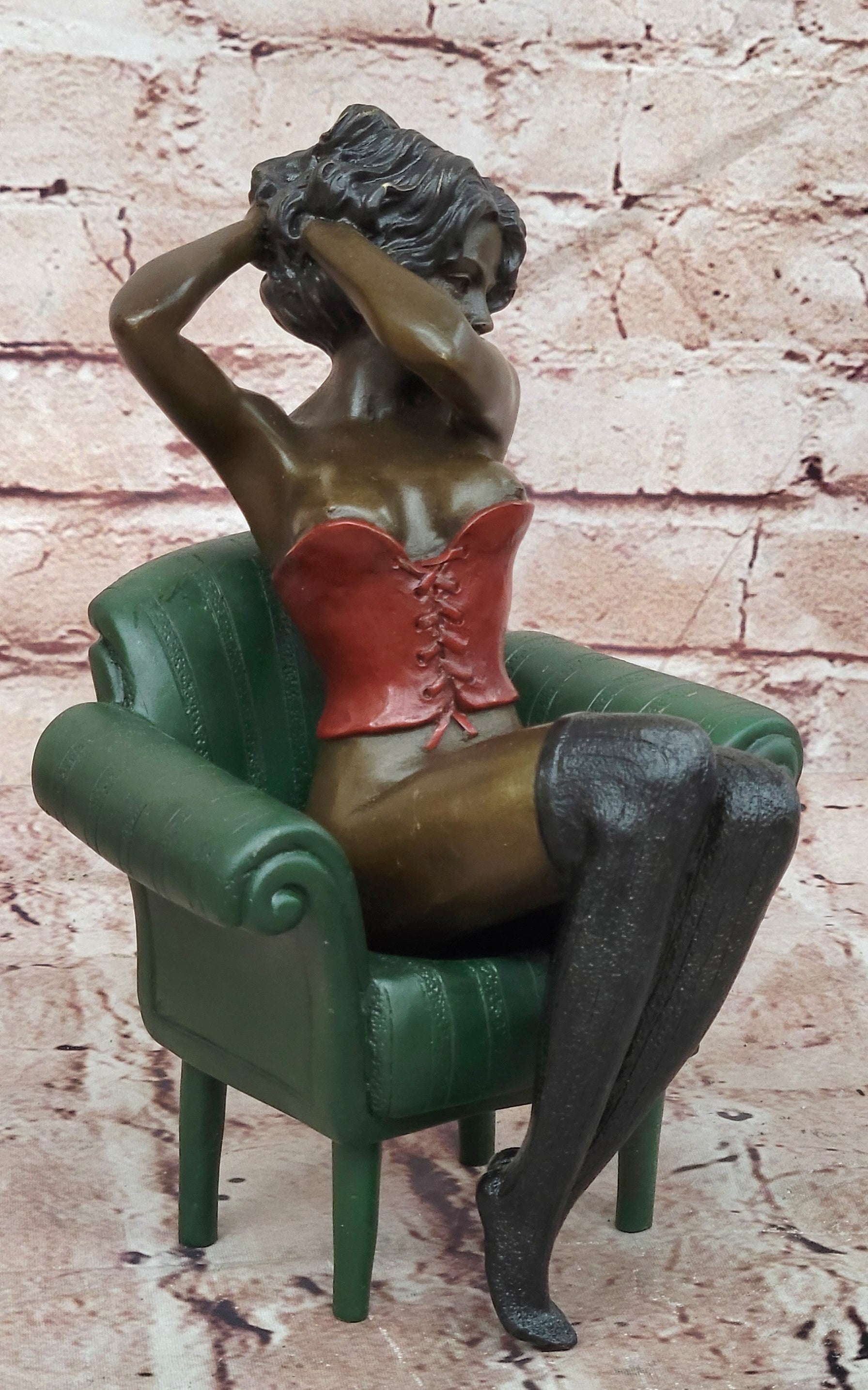 Milo Bronze Lady on Chair Figurine Museum Quality Fine Art Collectible Statue