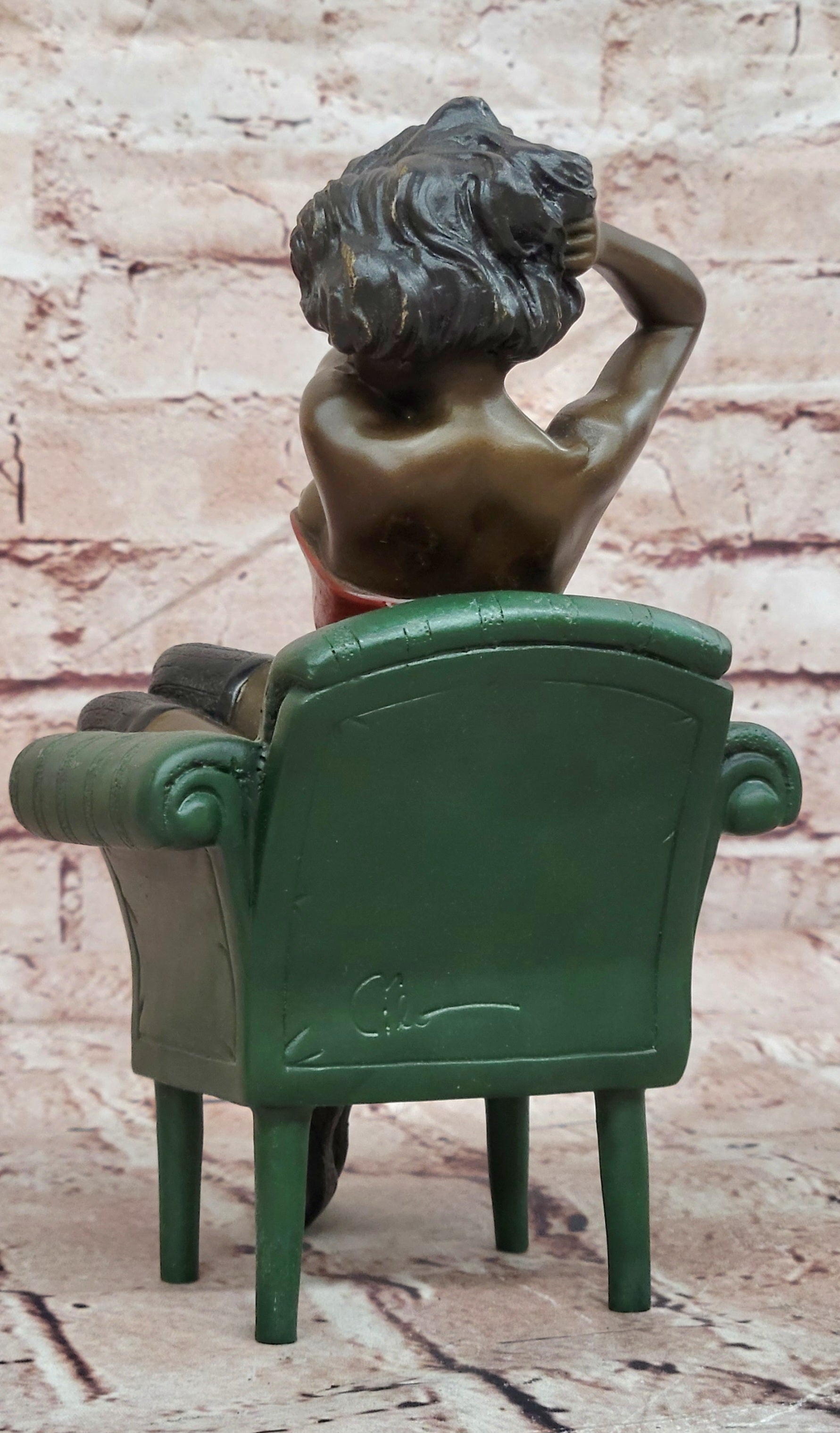 Milo Bronze Lady on Chair Figurine Museum Quality Fine Art Collectible Statue