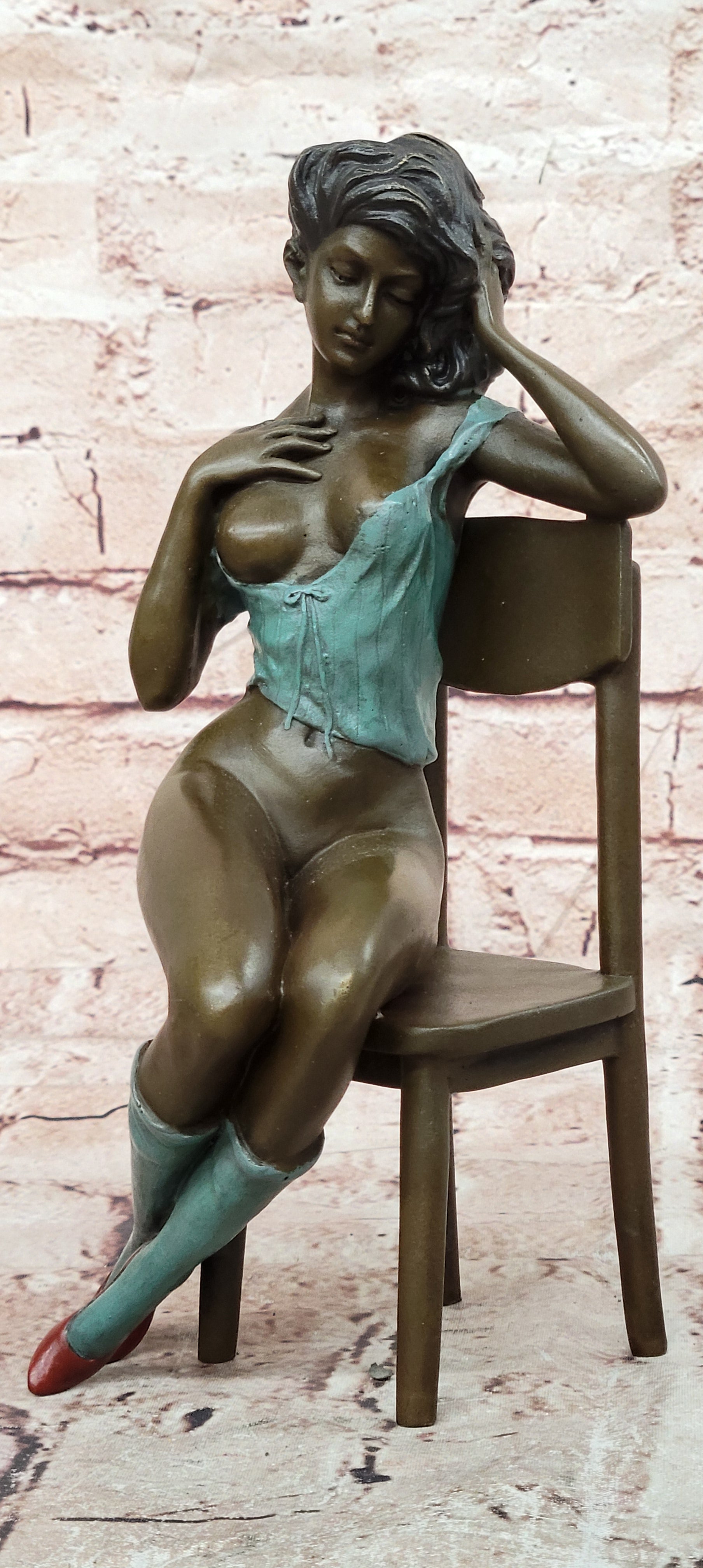 Milo Bronze Woman Seated Sculpture Contemporary Fine Art Collectible Statue