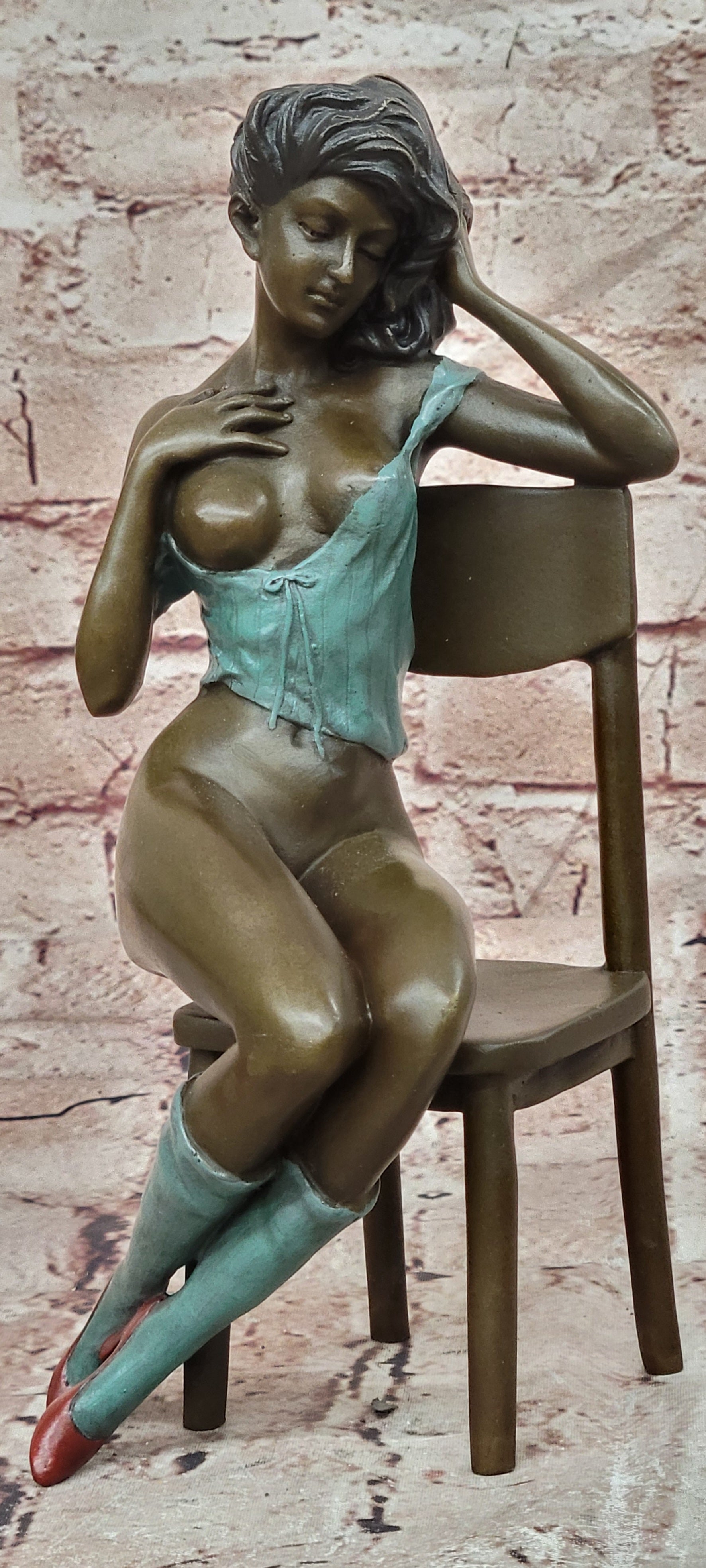 Milo Bronze Woman Seated Sculpture Contemporary Fine Art Collectible Statue