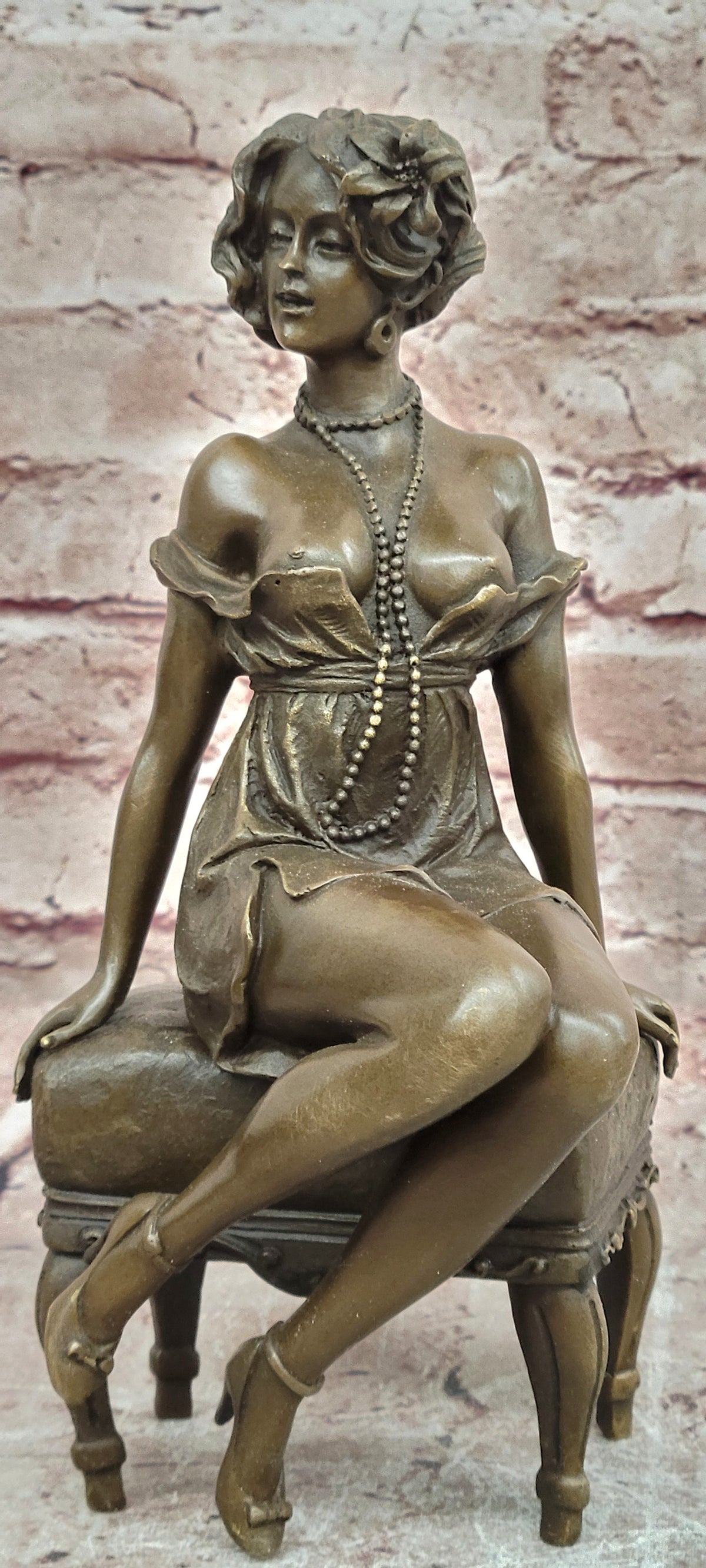 Museum Quality Milo Bronze Nude Woman Figurine Erotic Art Deco Sculpture