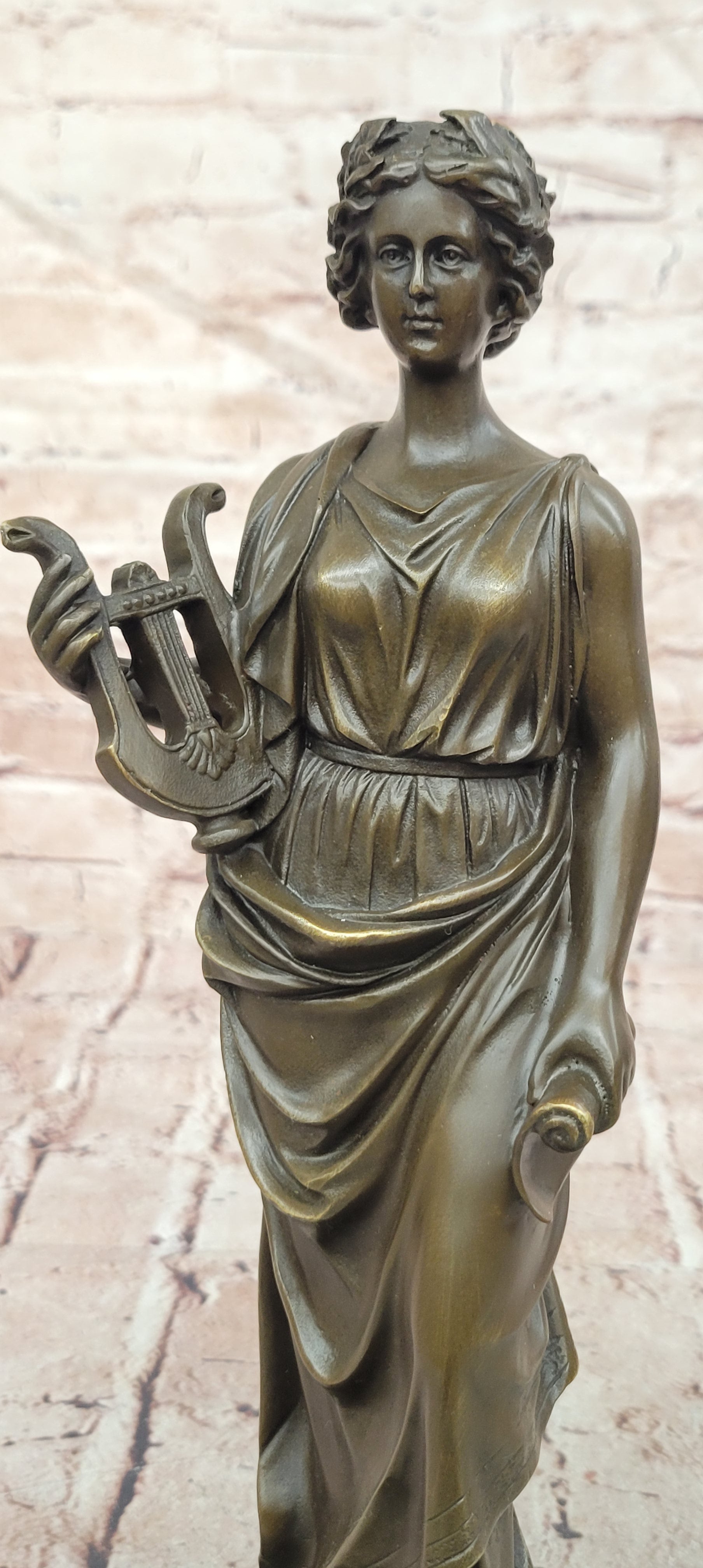 Cesaro Bronze Mousai Sculpture Greek Goddess of Poetry Music Dance Art Statue