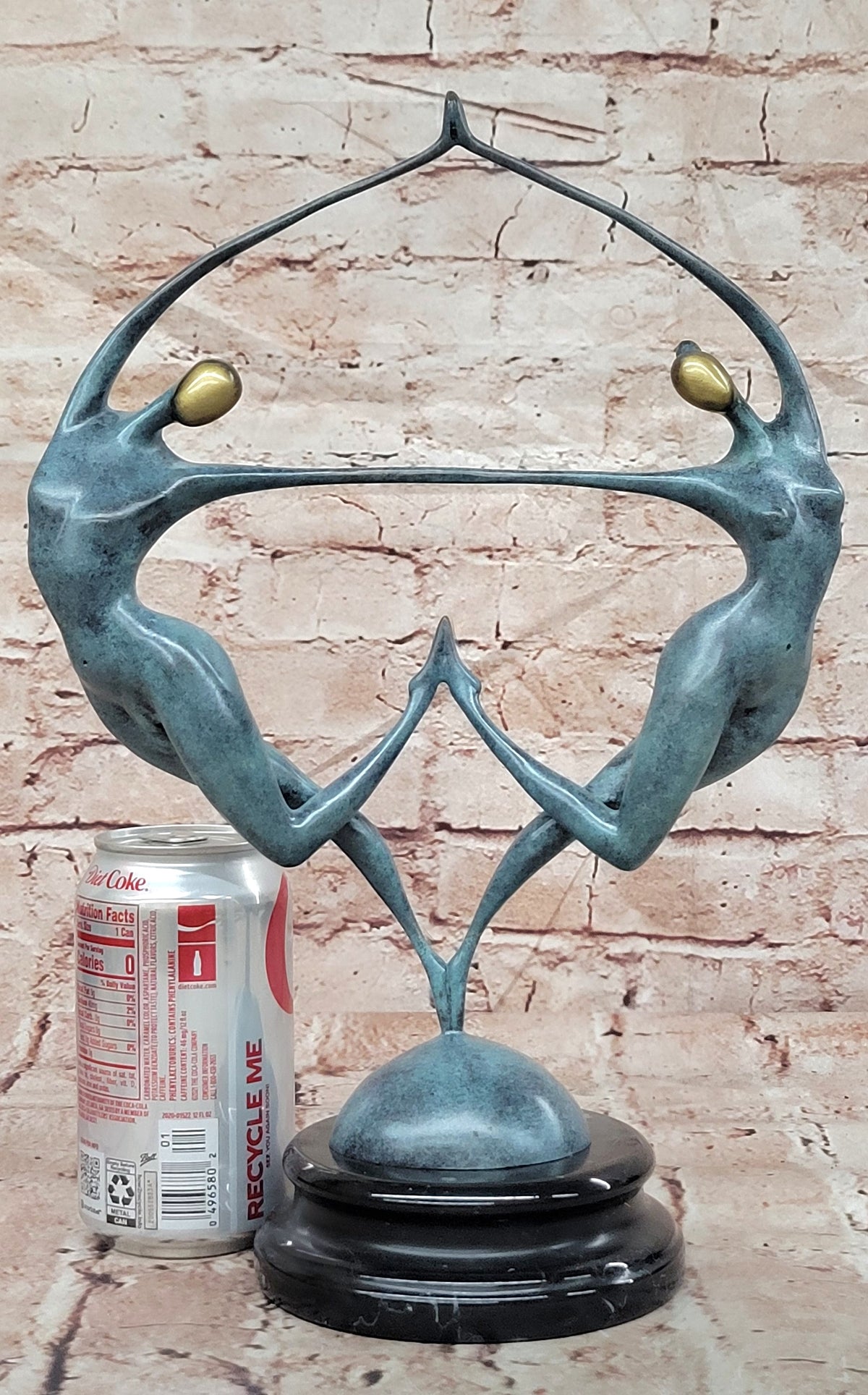 Love in Balance Abstract Bronze Dancers Statue Modern Collectible Artwork Art