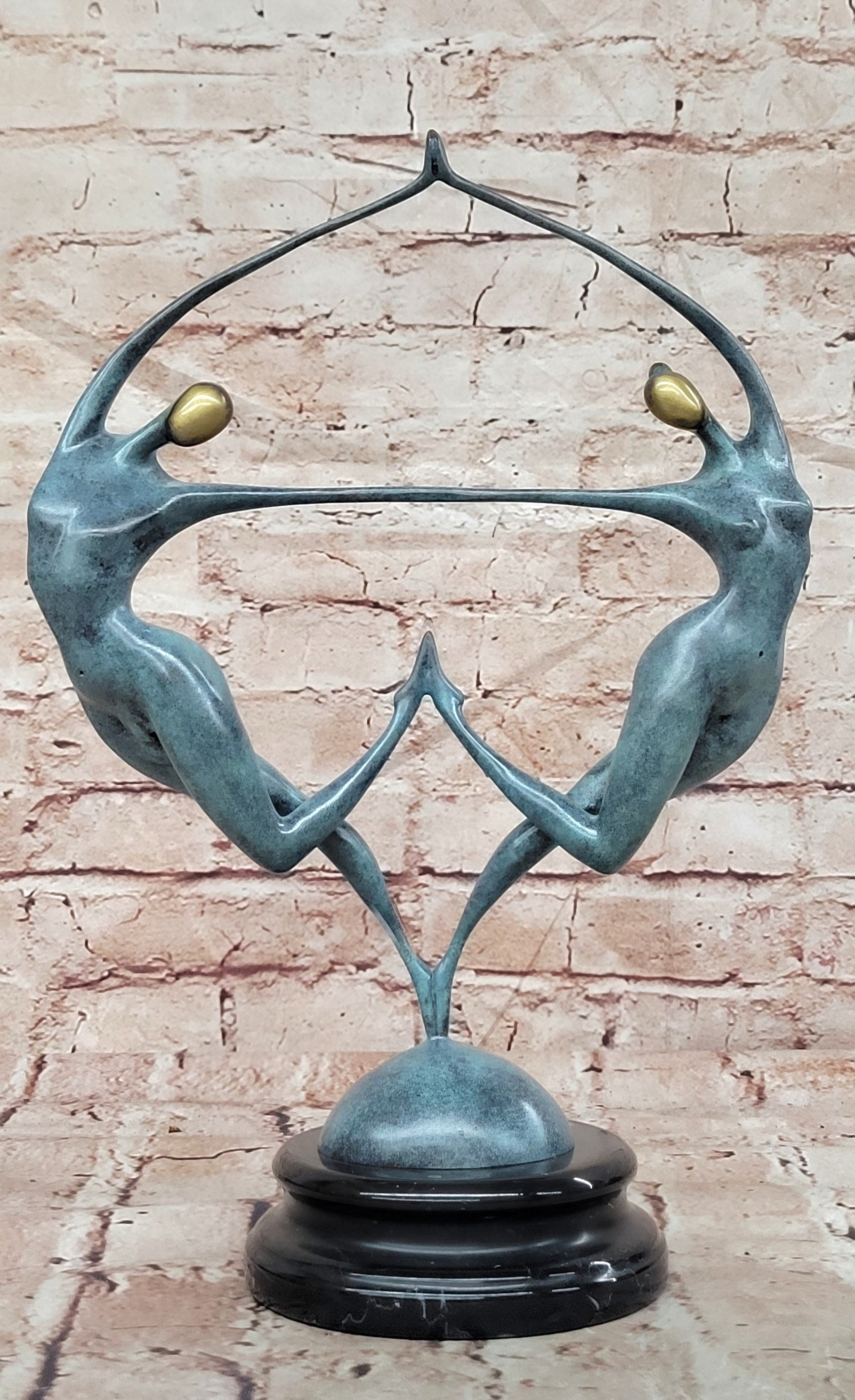 Love in Balance Abstract Bronze Dancers Statue Modern Collectible Artwork Art