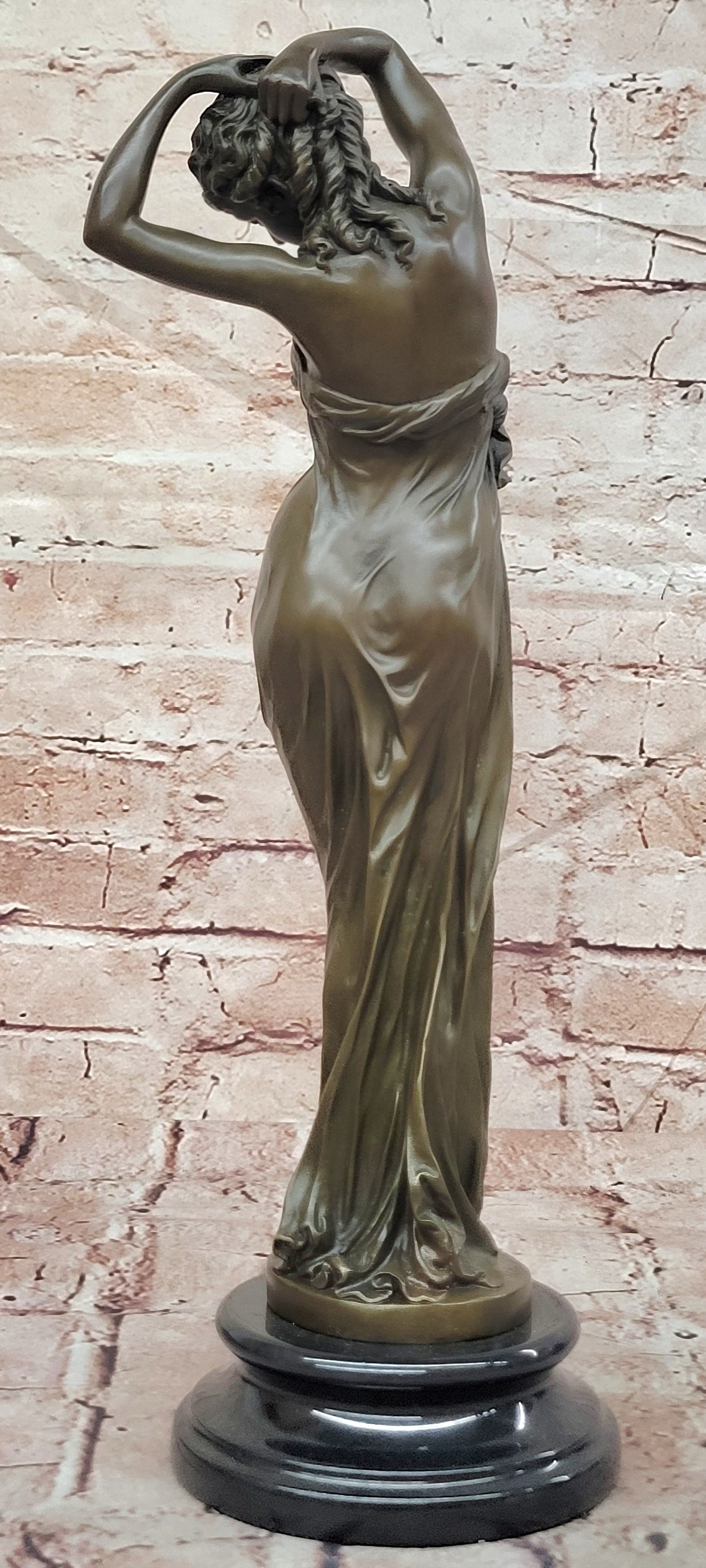 Gory Bronze Elegant Female Sculpture Young Lady Art Deco Collectible Artwork Statue