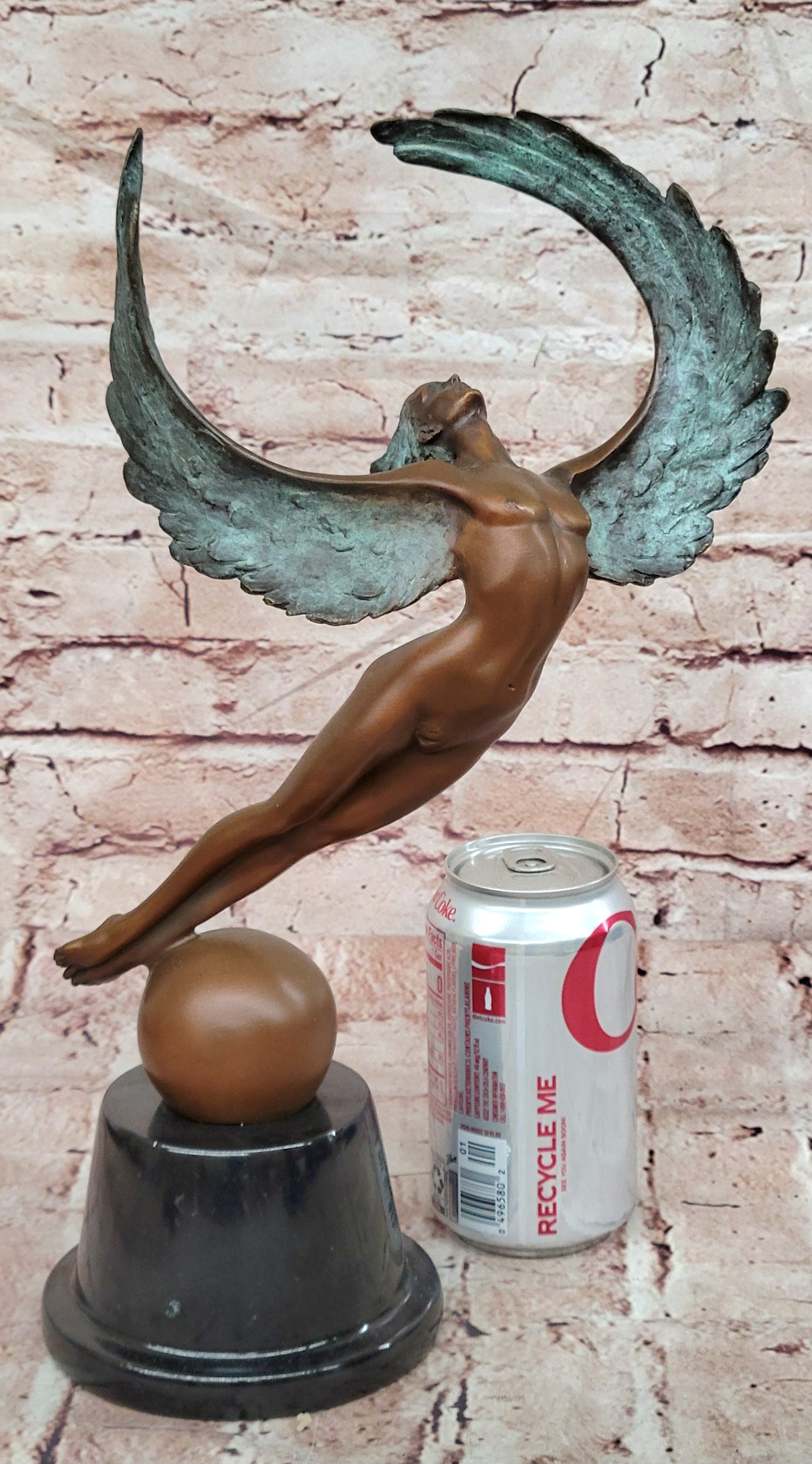 Bronze Icarus Figurine Signed Cesaro Art Deco Mythological Statue Artwork