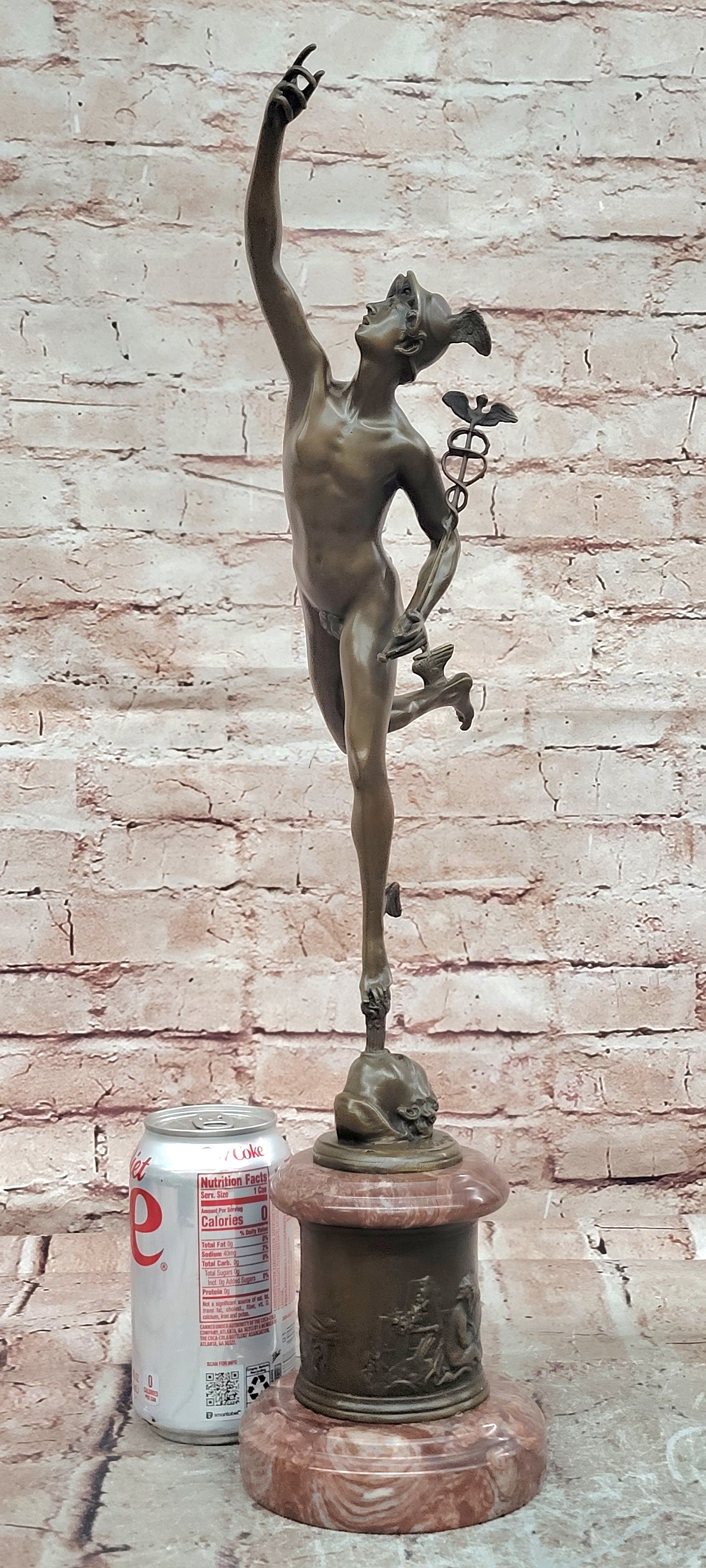 Lost Wax Bronze Flying Mercury Statue Classical Masterwork Art