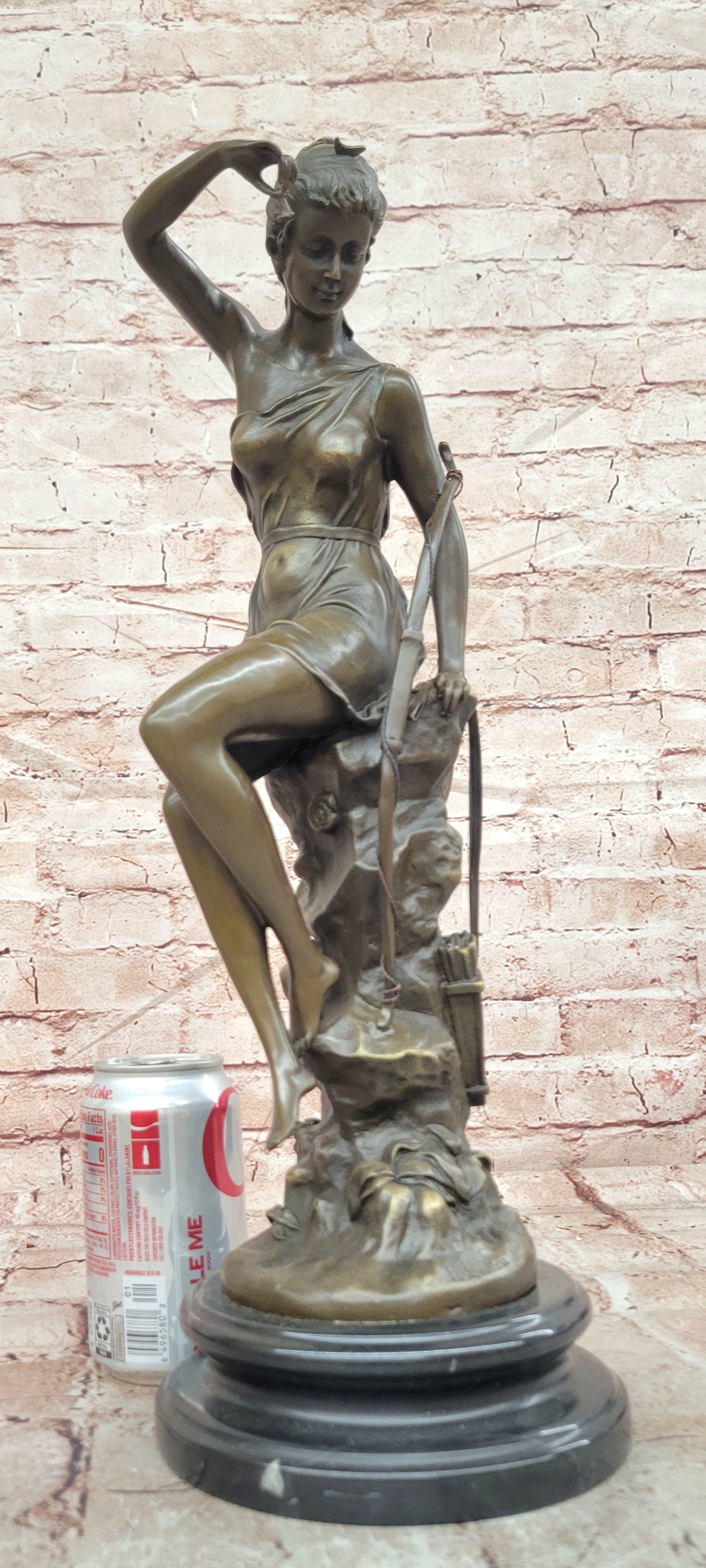 Bronze Diana the Huntress Statue Signed Lucie Ledieu Fine Art Figurine Figure