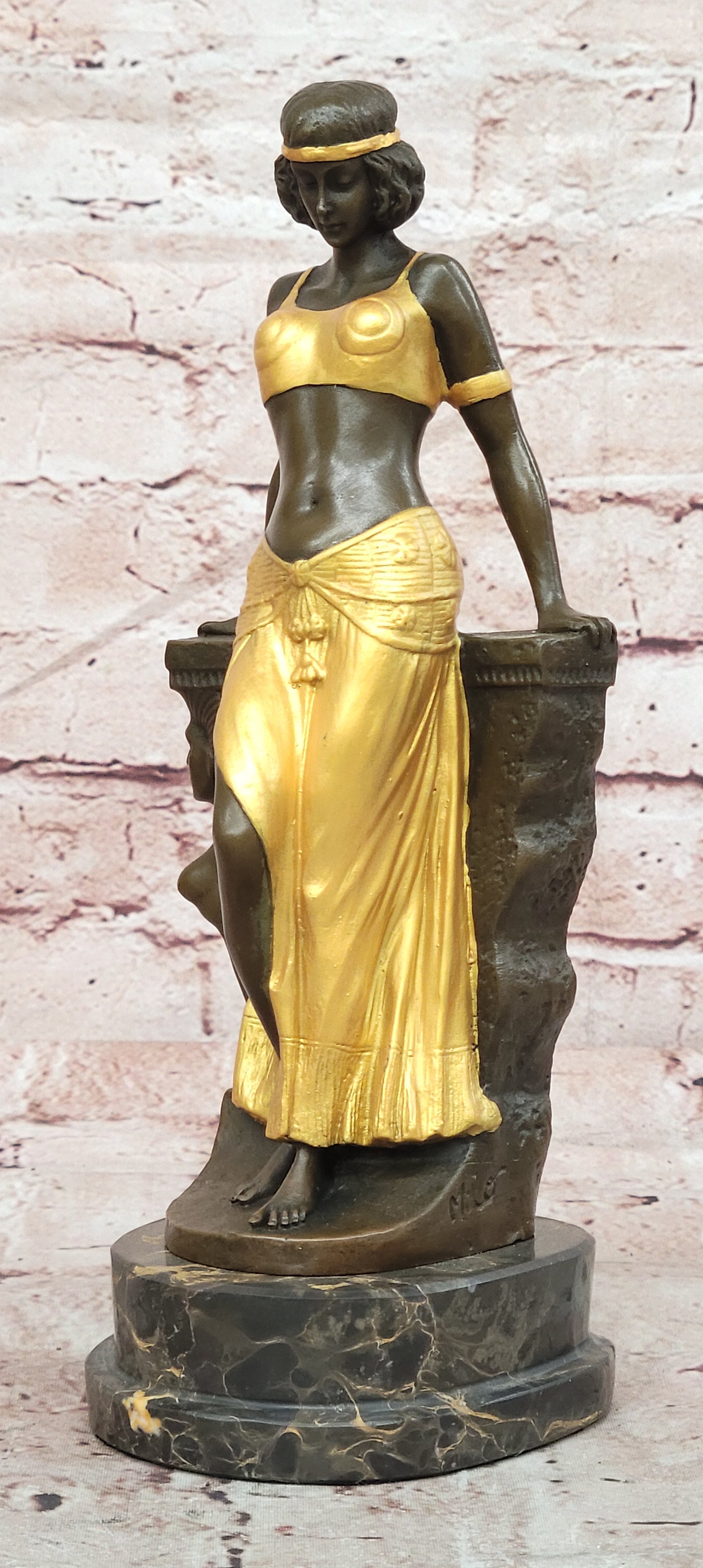 Milo Bronze Art Deco Dancer Statue Egyptian Princess Fine Art Collectible