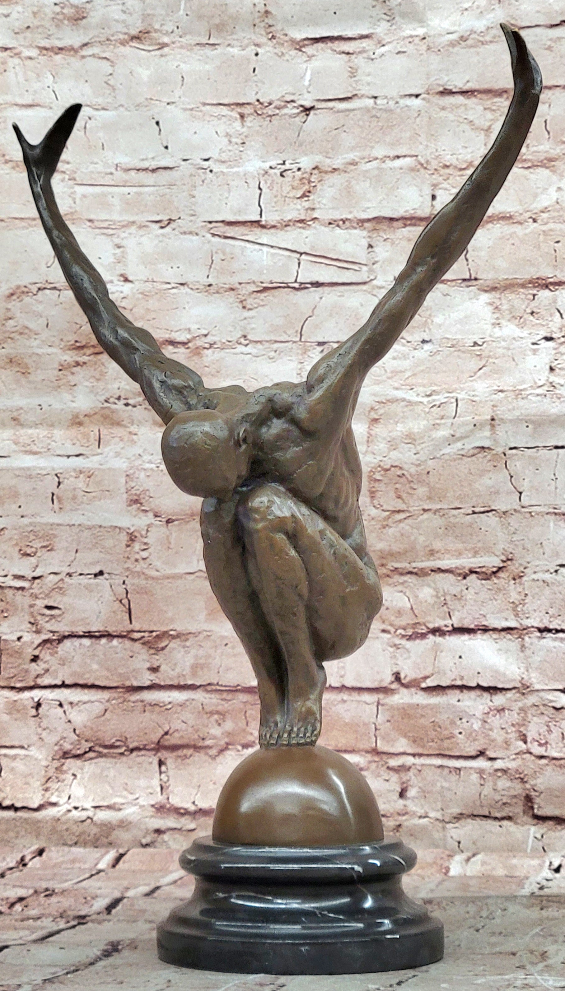 Art Deco Bronze Male Swimmer Diver Figurine Hot Cast Sculpture Statue