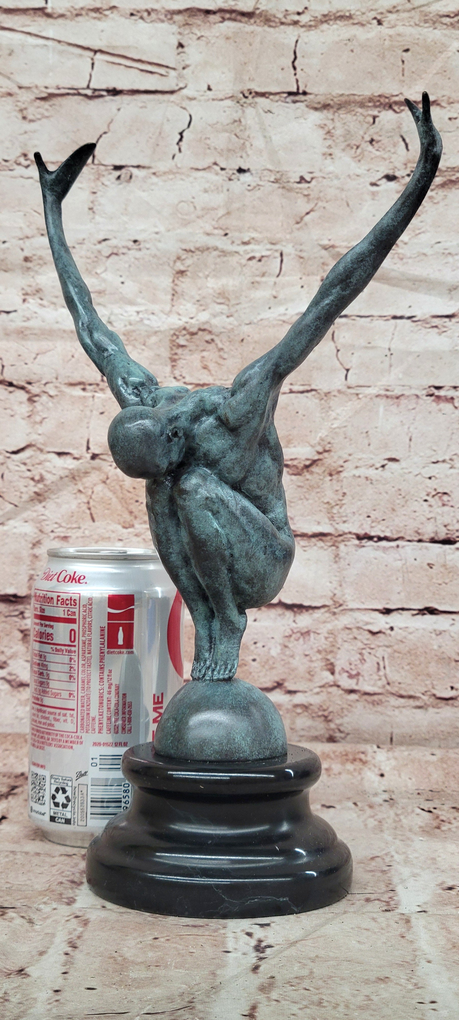 Bronze Swimming Athlete Sculpture Signed Milo Male Diver Fine Art Statue