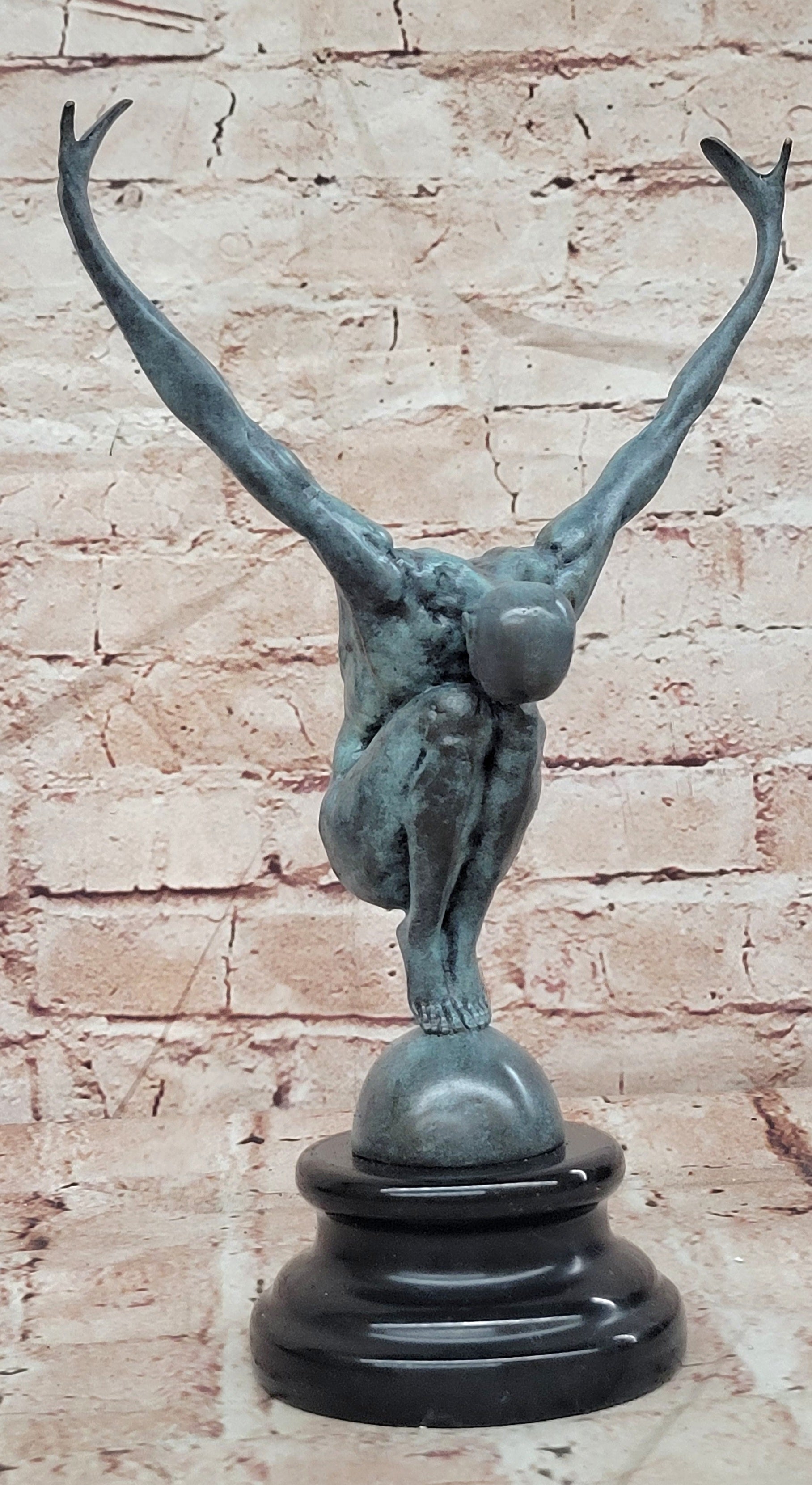 Bronze Swimming Athlete Sculpture Signed Milo Male Diver Fine Art Statue
