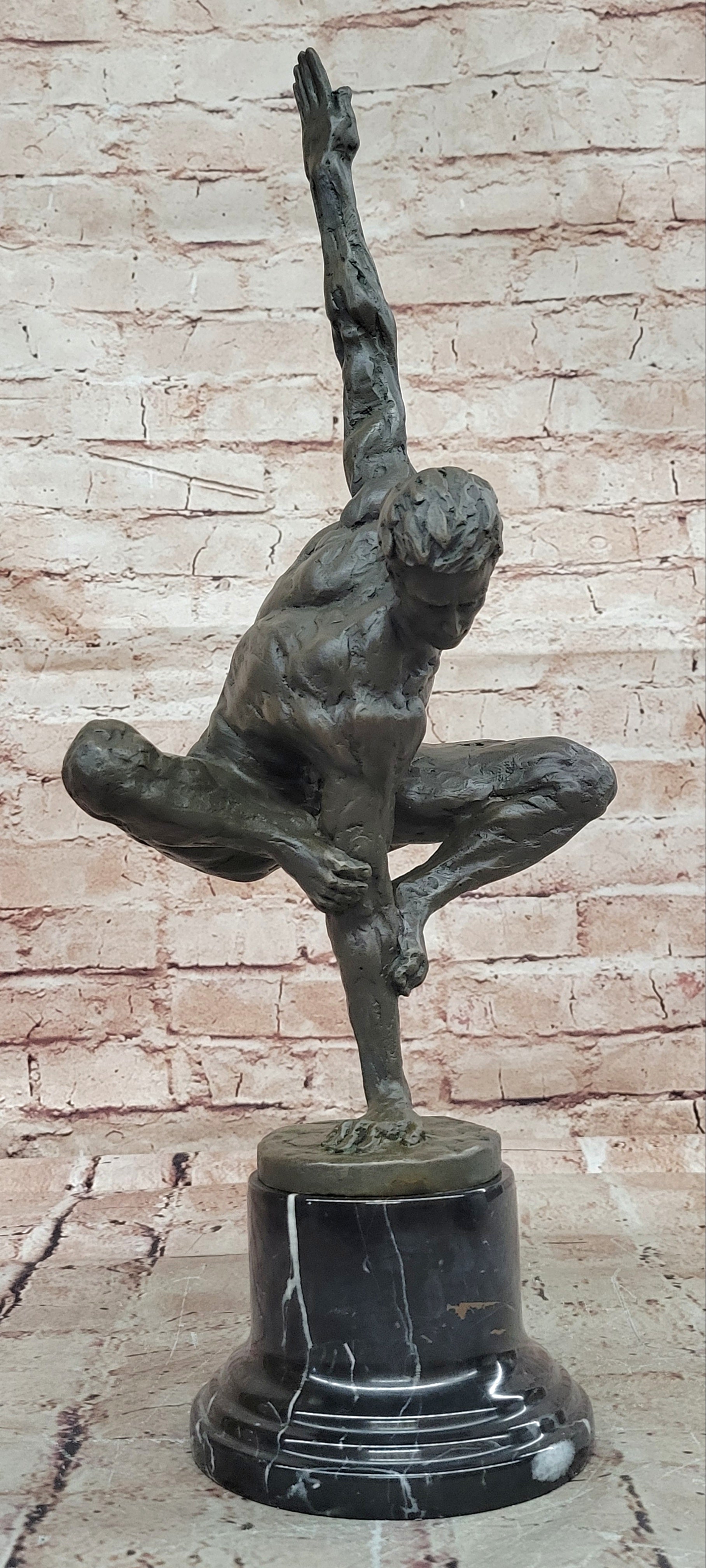 Original Cesaro Male Athlete Abstract Bronze Sculpture Hand Made Collectible