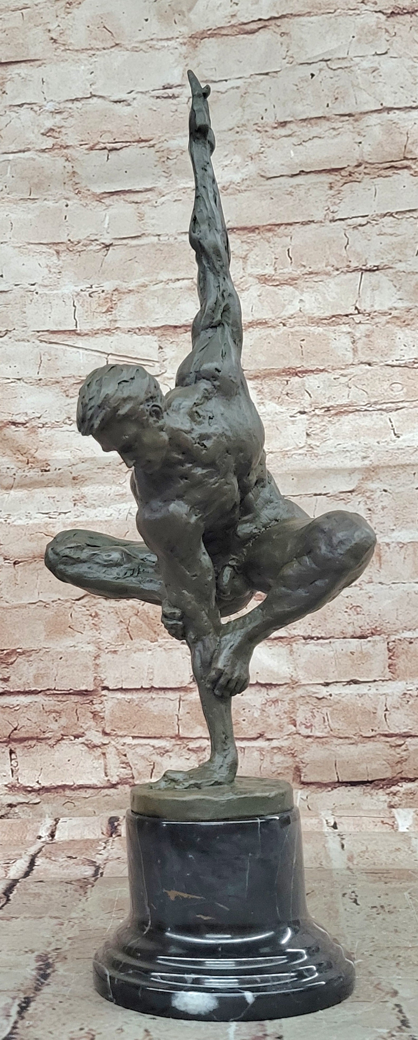 Original Cesaro Male Athlete Abstract Bronze Sculpture Hand Made Collectible