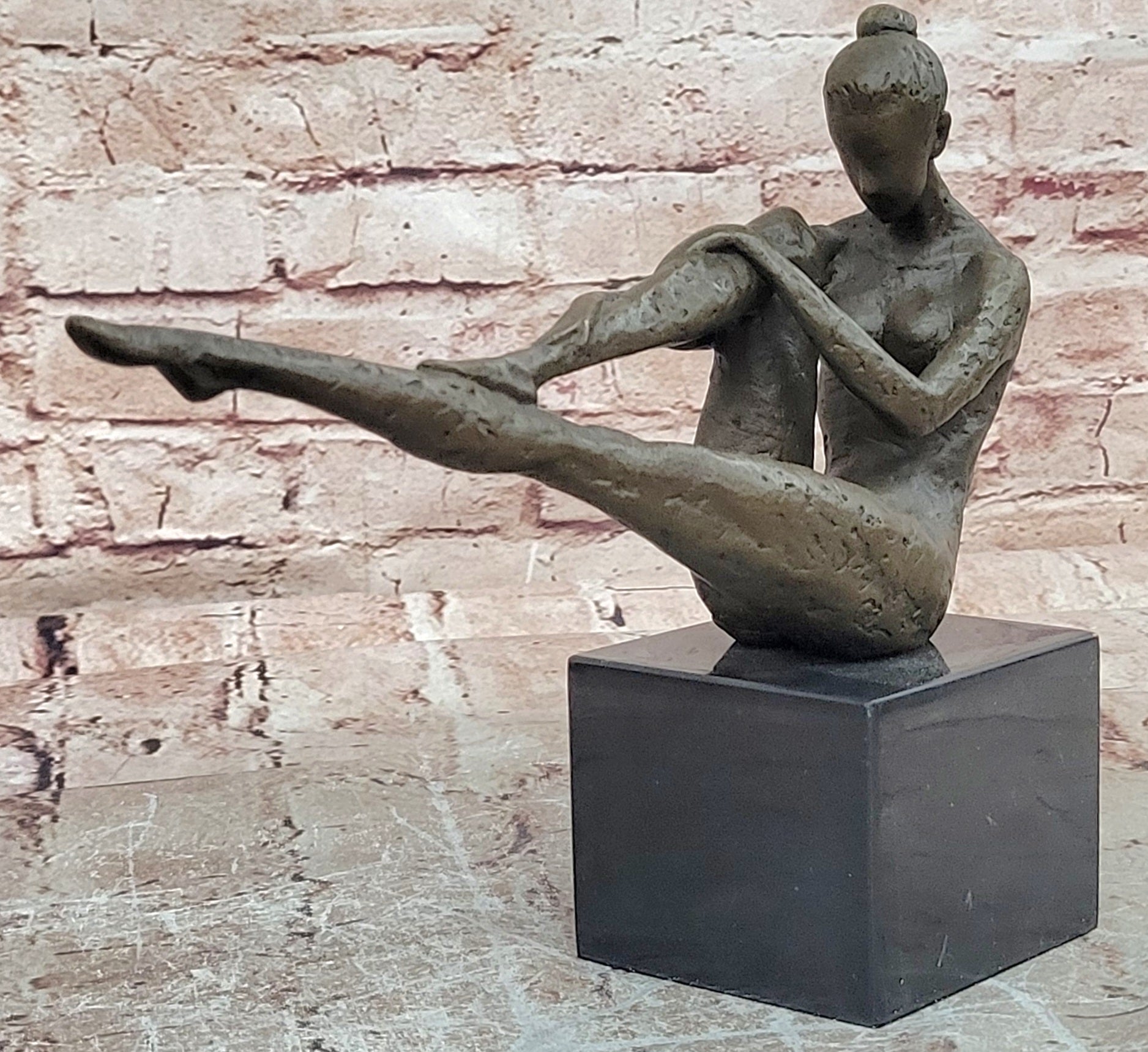Art Deco Nude Dancer Bronze Statue Signed Milo Marble Base Fine Art Piece
