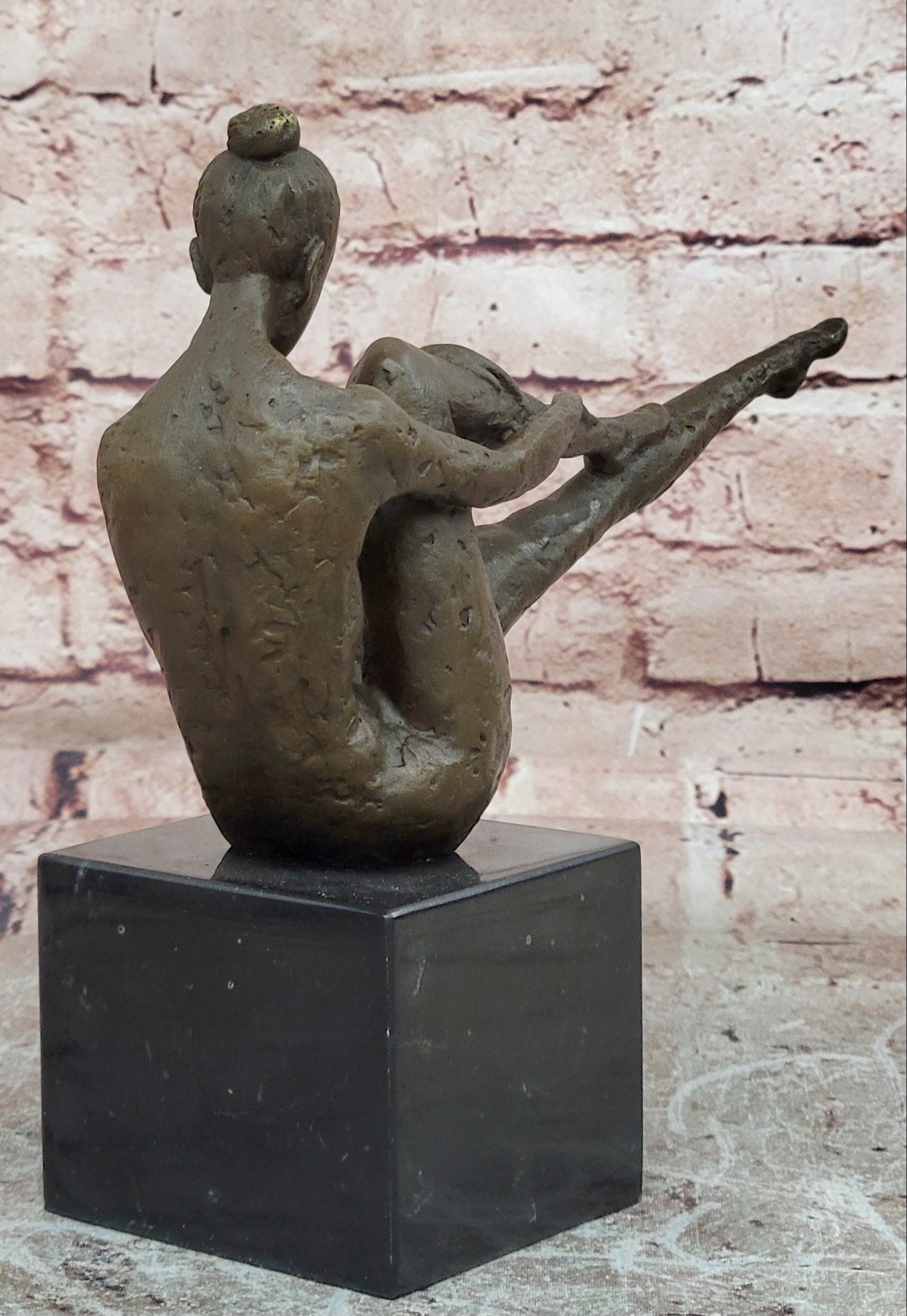 Art Deco Nude Dancer Bronze Statue Signed Milo Marble Base Fine Art Piece