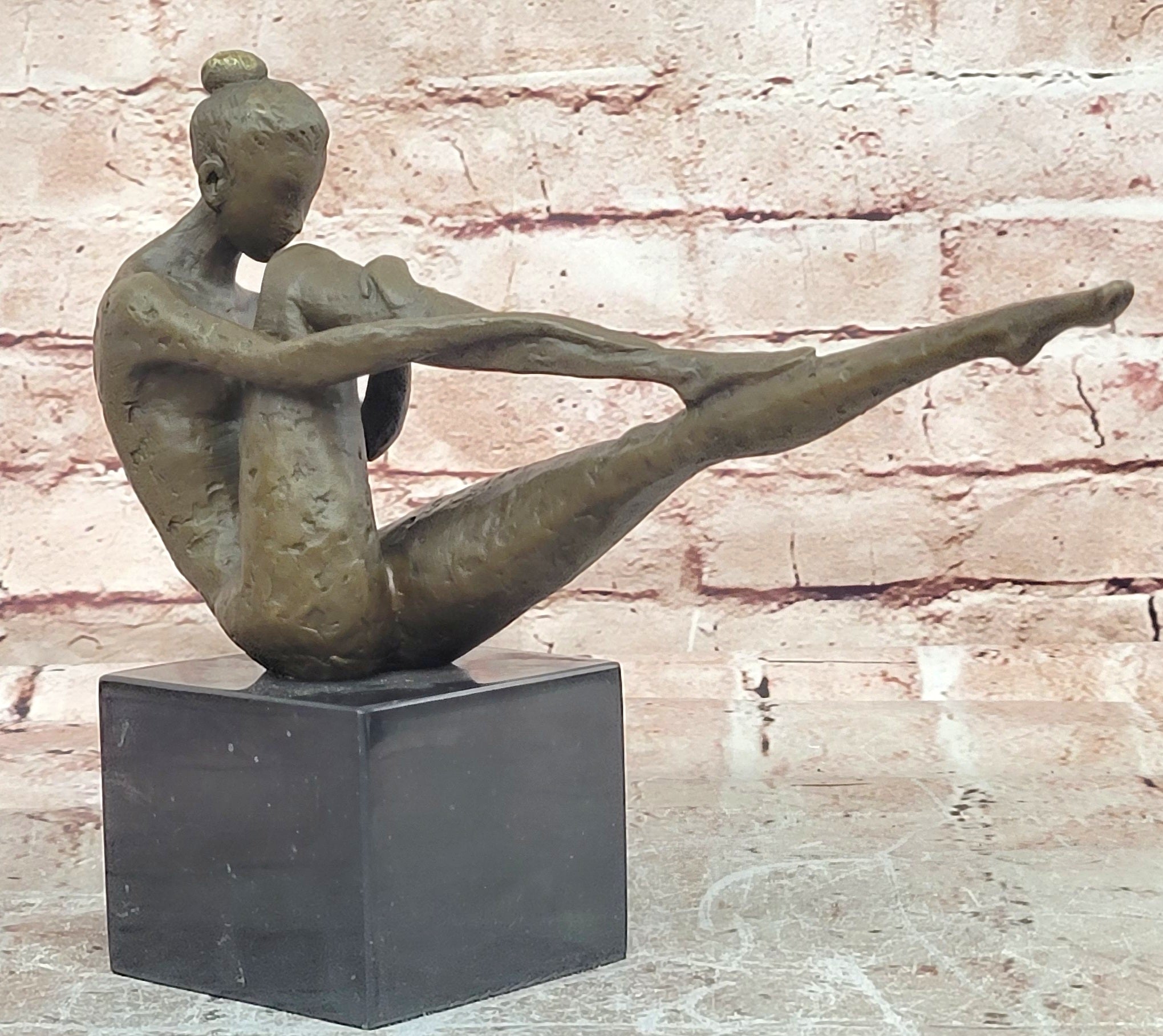 Art Deco Nude Dancer Bronze Statue Signed Milo Marble Base Fine Art Piece