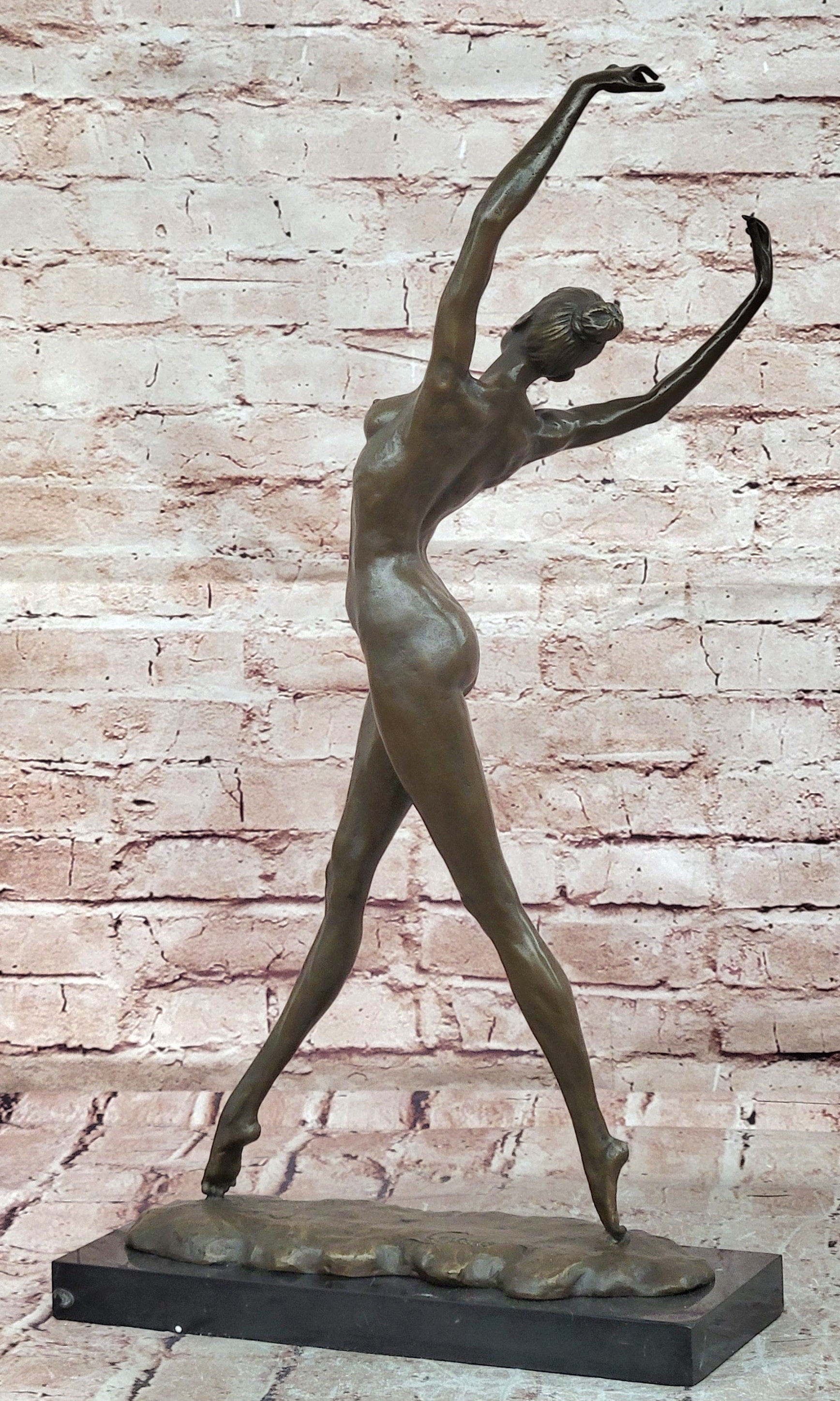 Bronze Dancer Statue Cesaro Signed Abstract Modern Art Graceful Sculpture