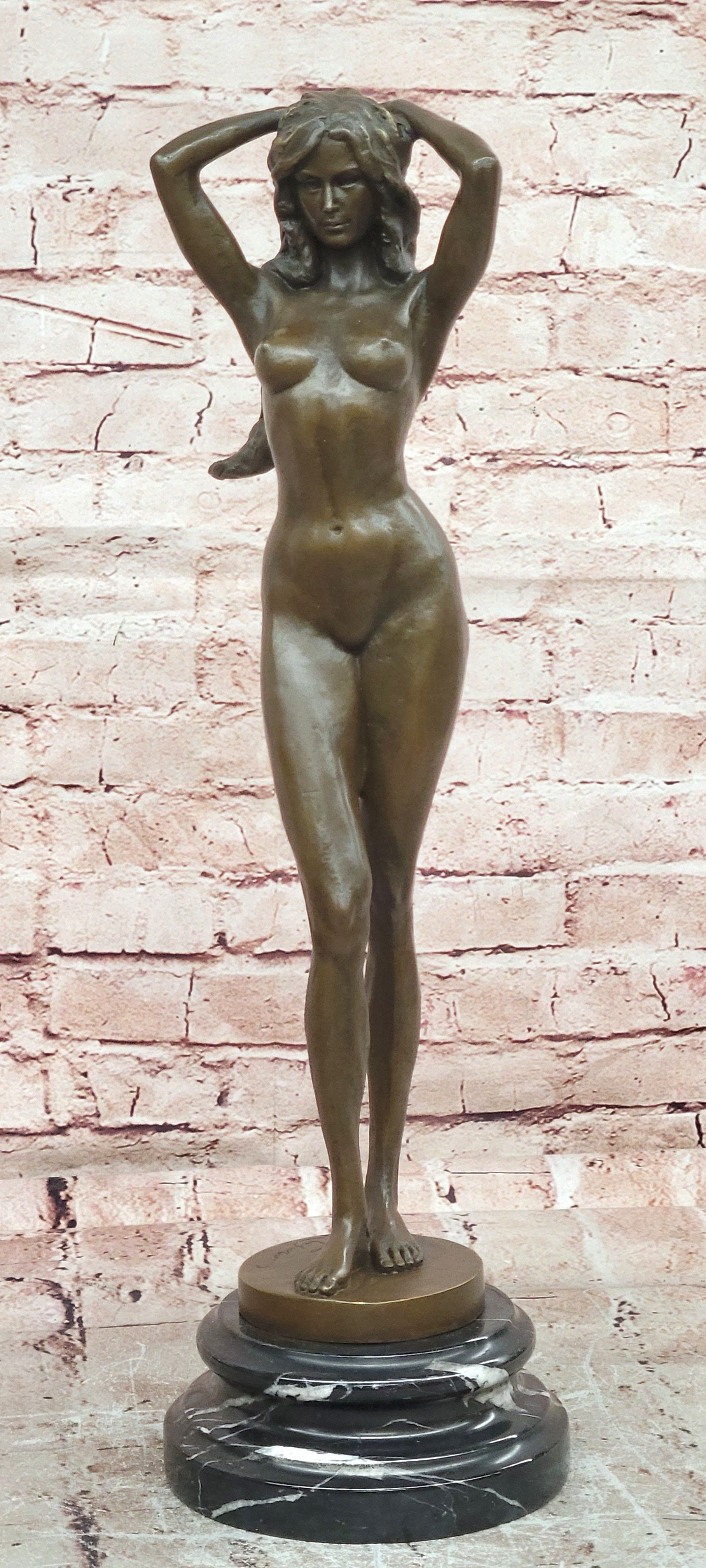 Bronze Sensual Female Form Sculpture Cesaro Nude Lady Collectible Artwork