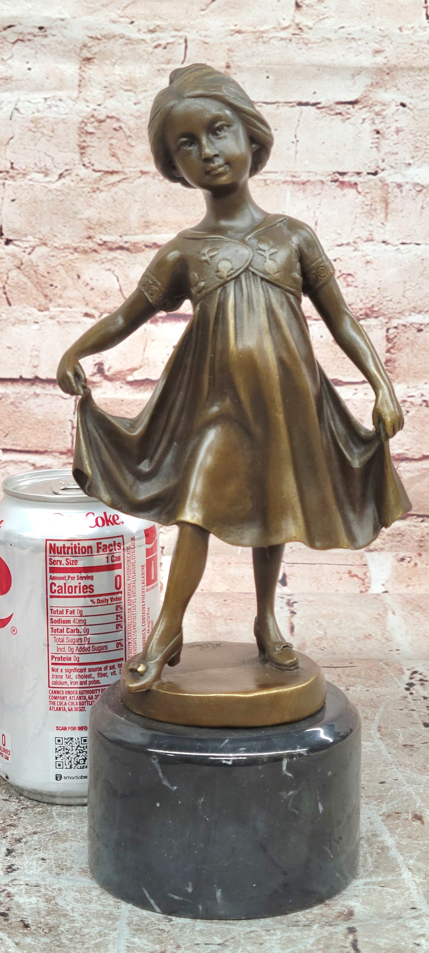 Original Milo Dancing Girl Bronze Sculpture Child Artwork Hot Cast Fine Art Figurine
