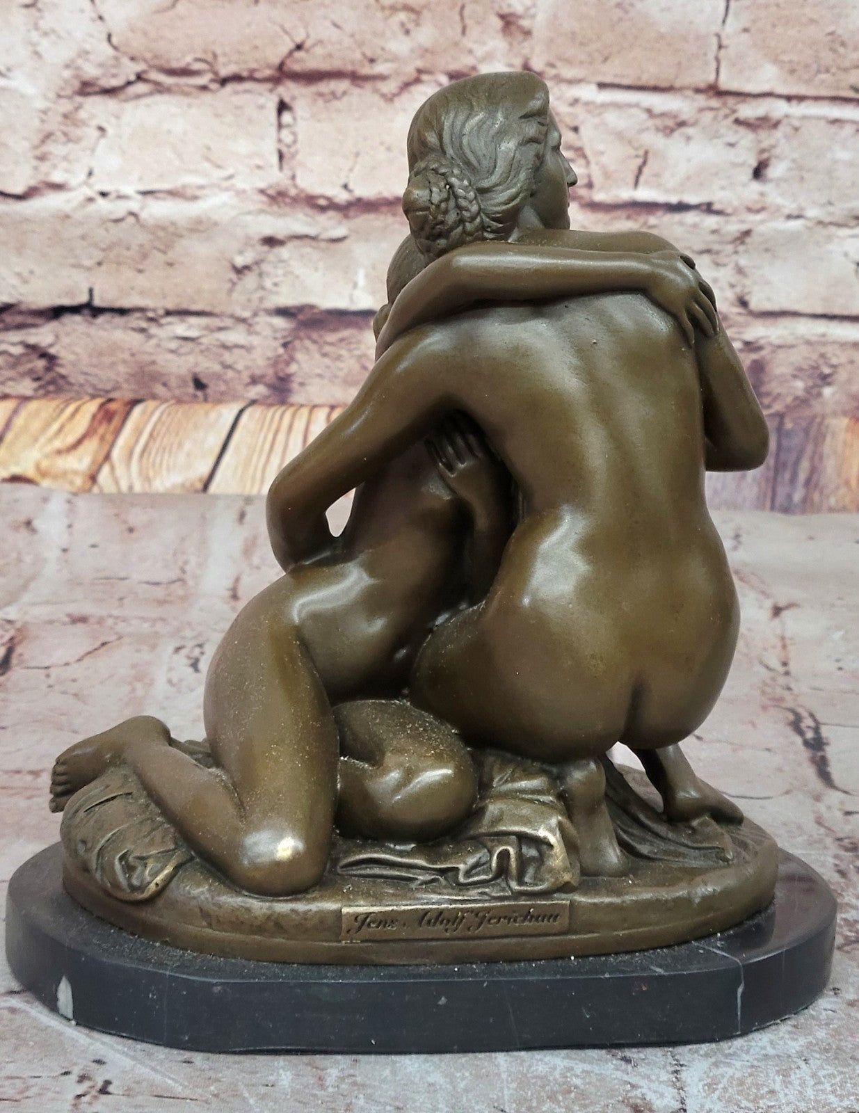 Classic Bronze Mother and Child Sculpture by Adolf Jerichau Collectible Artwork