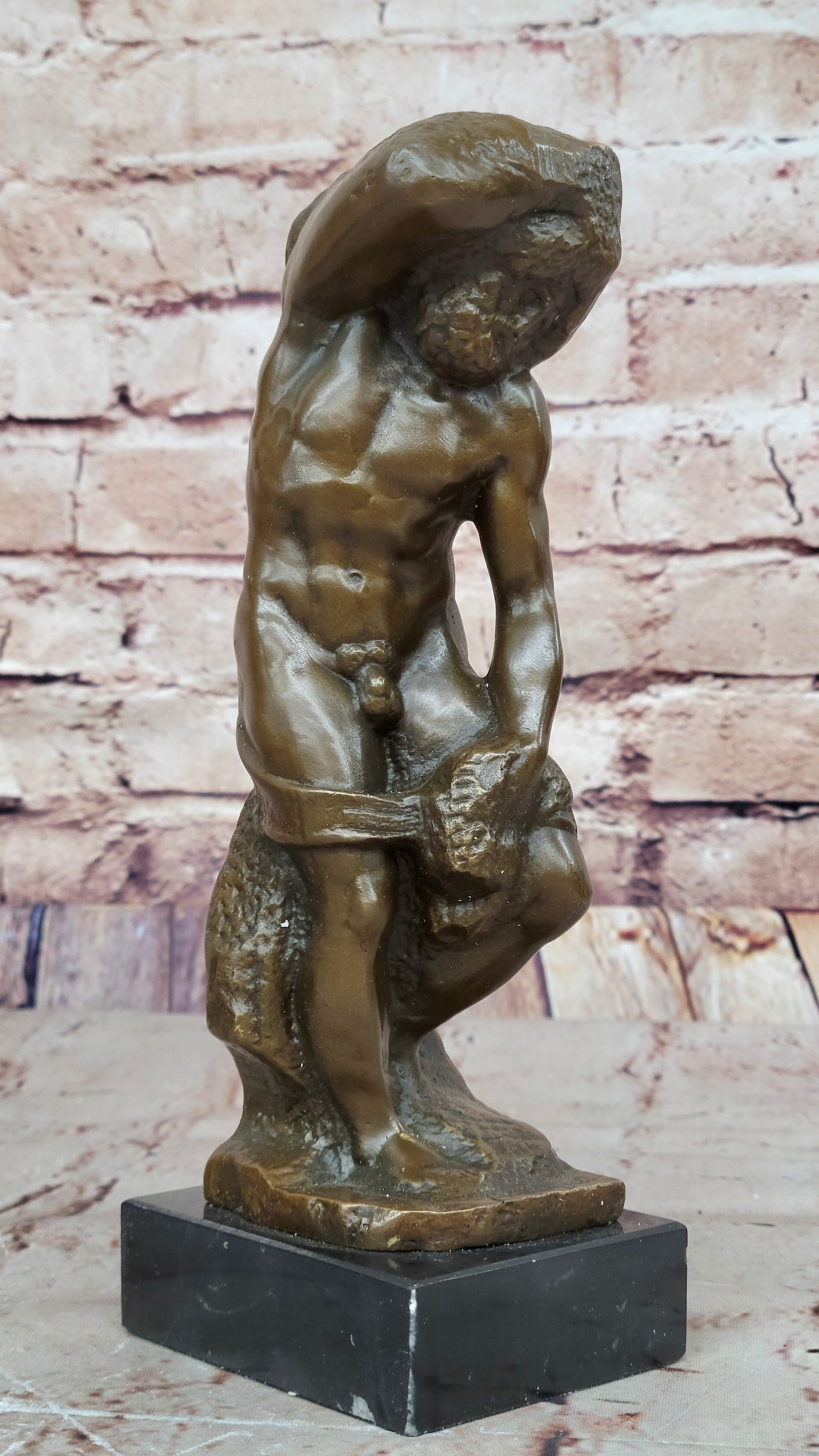 The Prisoner Bronze Statue by Michelangelo Hot Cast Classic Art Office Decor