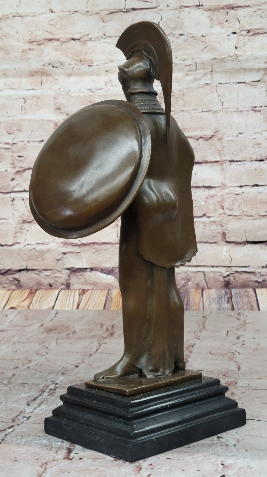 Athena with Shield Bronze Statue Collectible Goddess of Wisdom and War Figurine